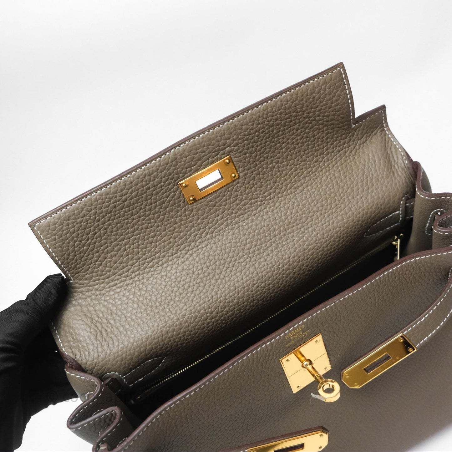 Hermès Kelly II 28 Retourne Etoupe 18 Clemence Gold Hardware