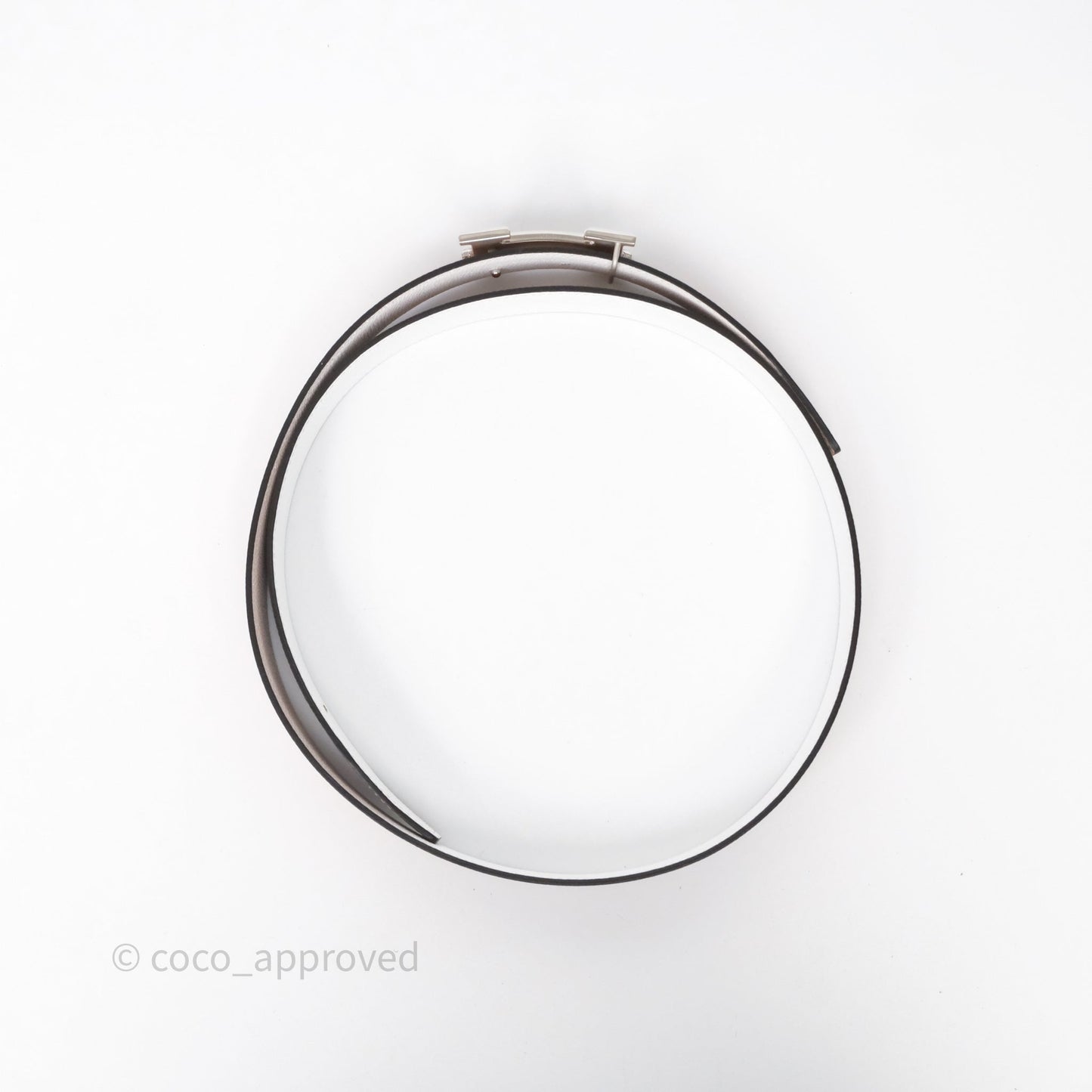 Hermès H Belt Buckle & Reversible Strap Gold White Blanc Brushed Palladium Hardware