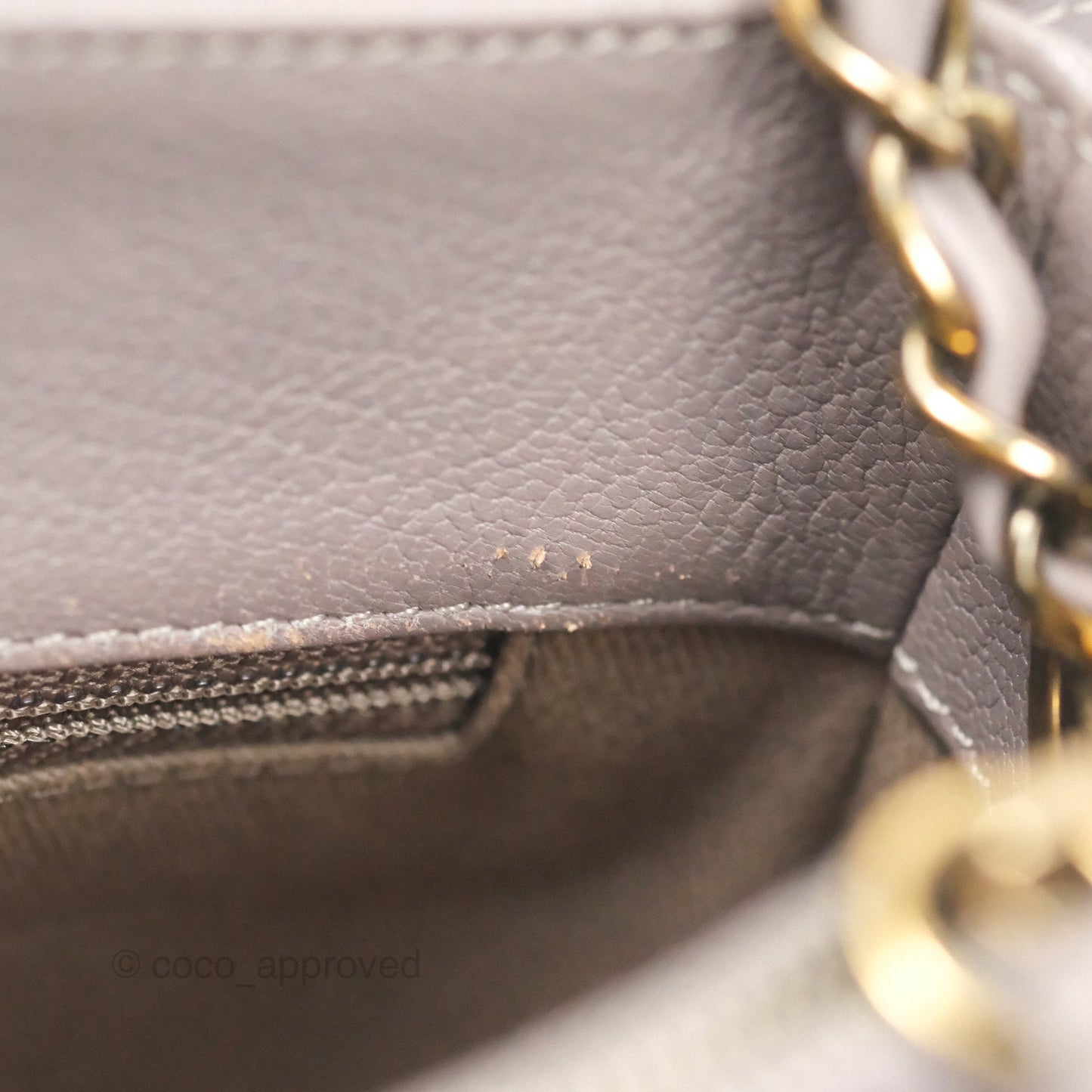 Chanel Coco Curve Flap Burnished Lilac Grey Calfskin Goatskin Antique Gold Hardware