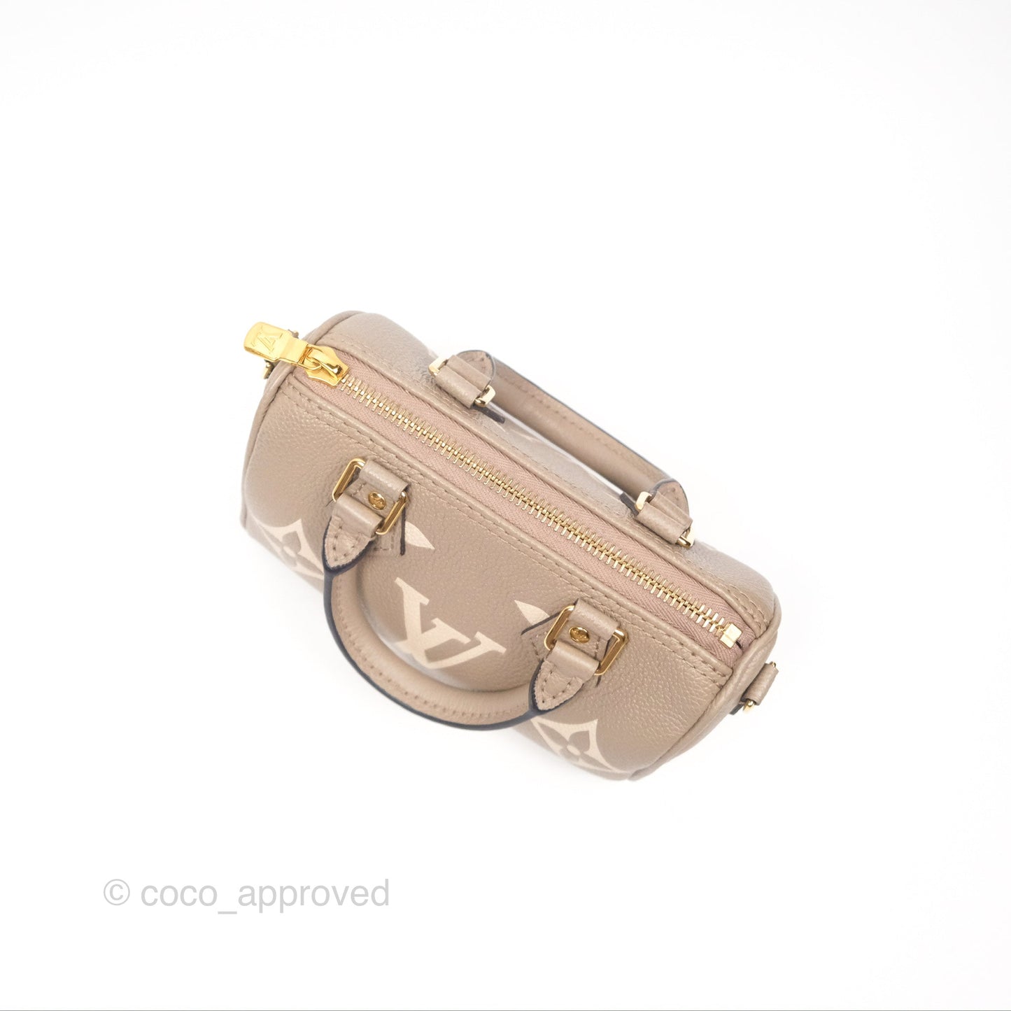 Louis Vuitton Nano Speedy Monogram Empreinte Dove/Cream