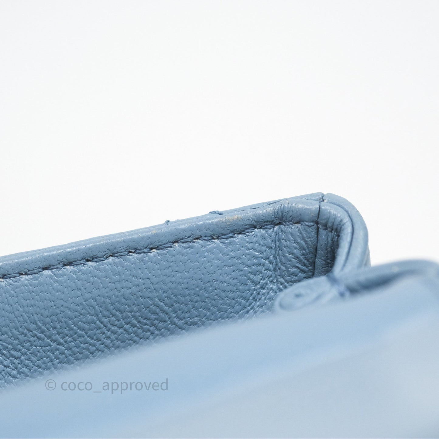 Chanel Curved Flap Bag Blue Lambskin Aged Gold Hardware
