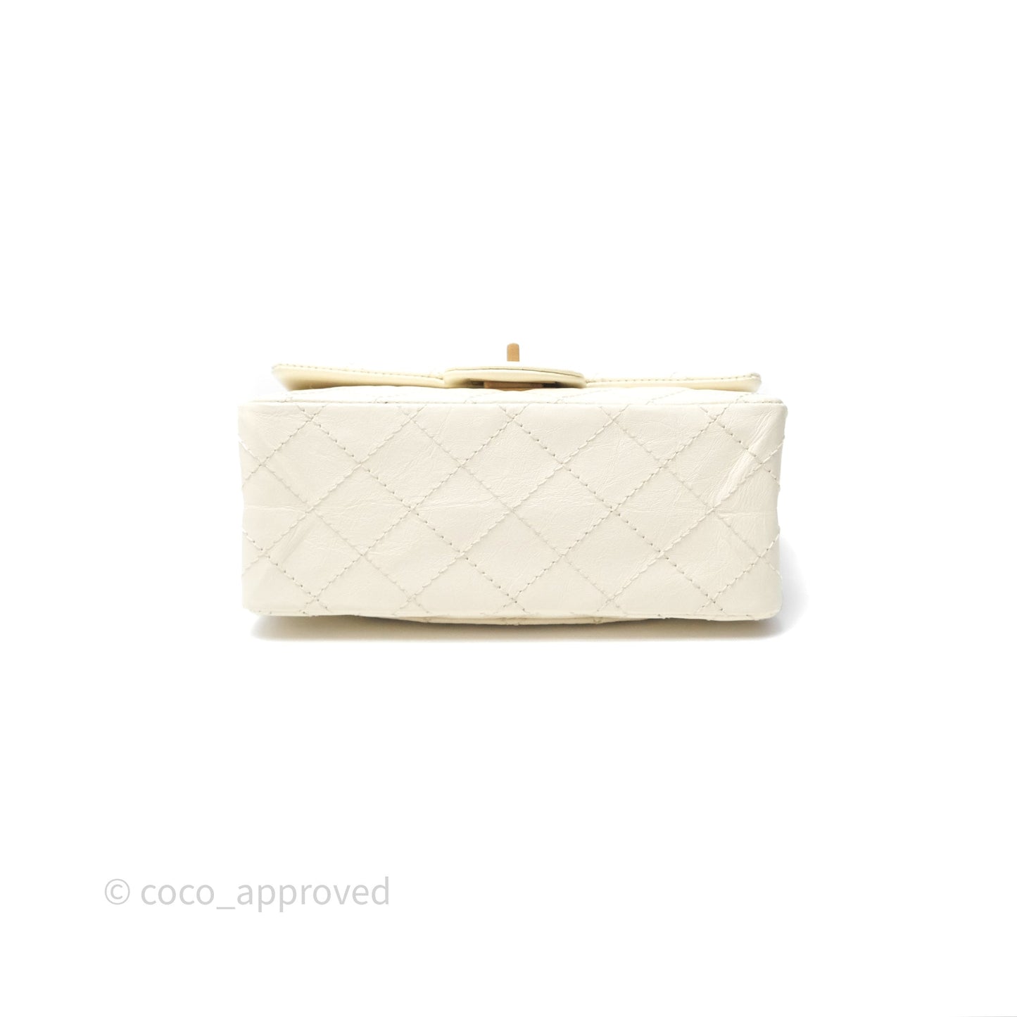 Chanel Mini Reissue 224 White Ivory Aged Calfskin Aged Gold Hardware