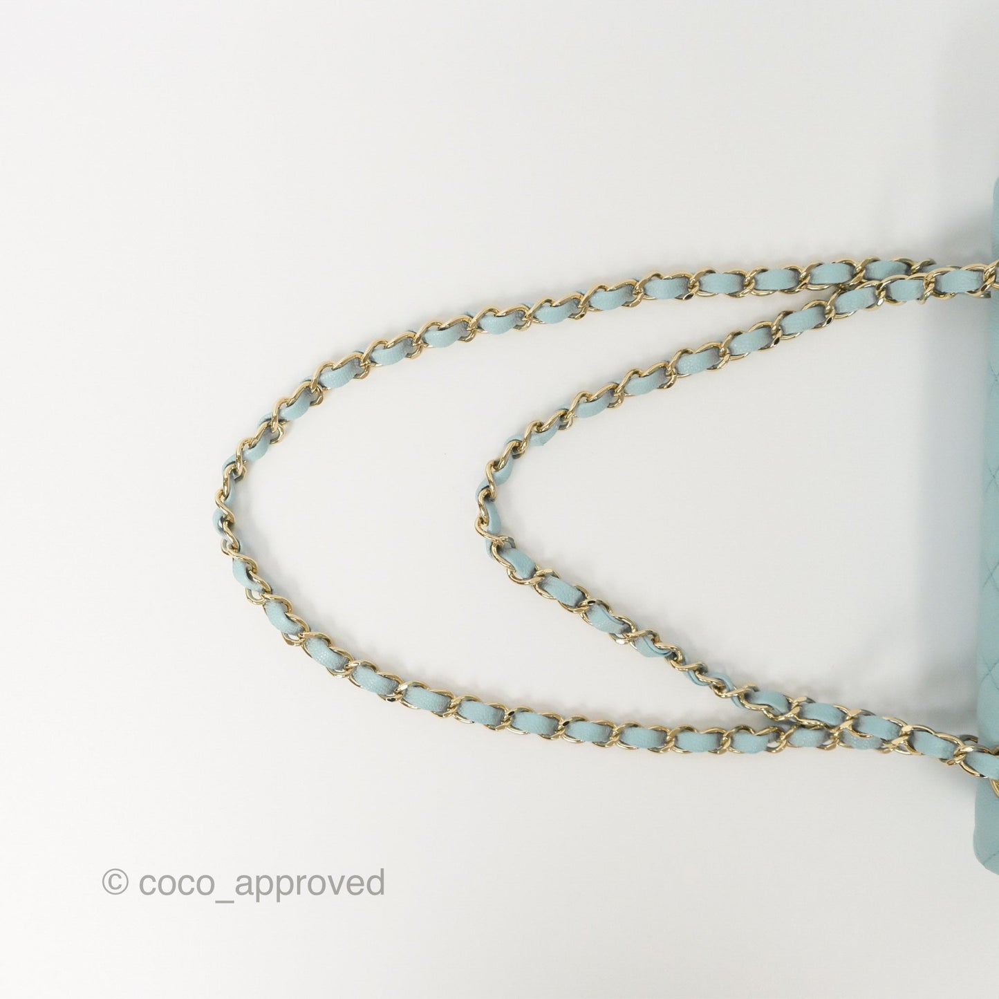 Chanel Small S/M Classic Flap Quilted Tiffany Blue Caviar Gold Hardware