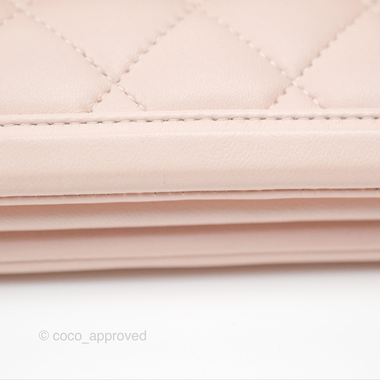 Chanel Flap Clutch With Chain Quilted Light Pink Lambskin Gold Hardware