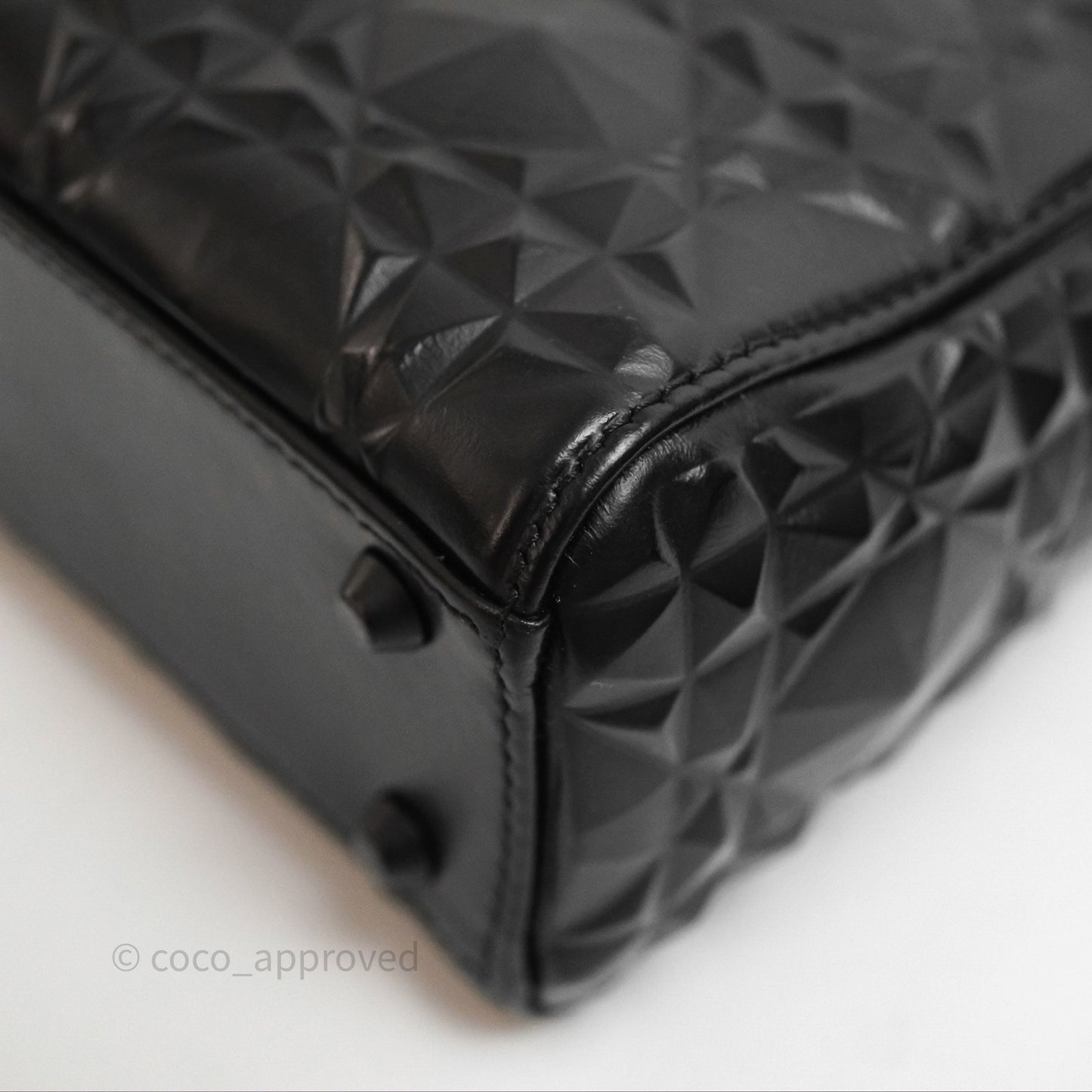 Dior Mini Lady Dior So Black Cannage Calfskin with Diamond Motif