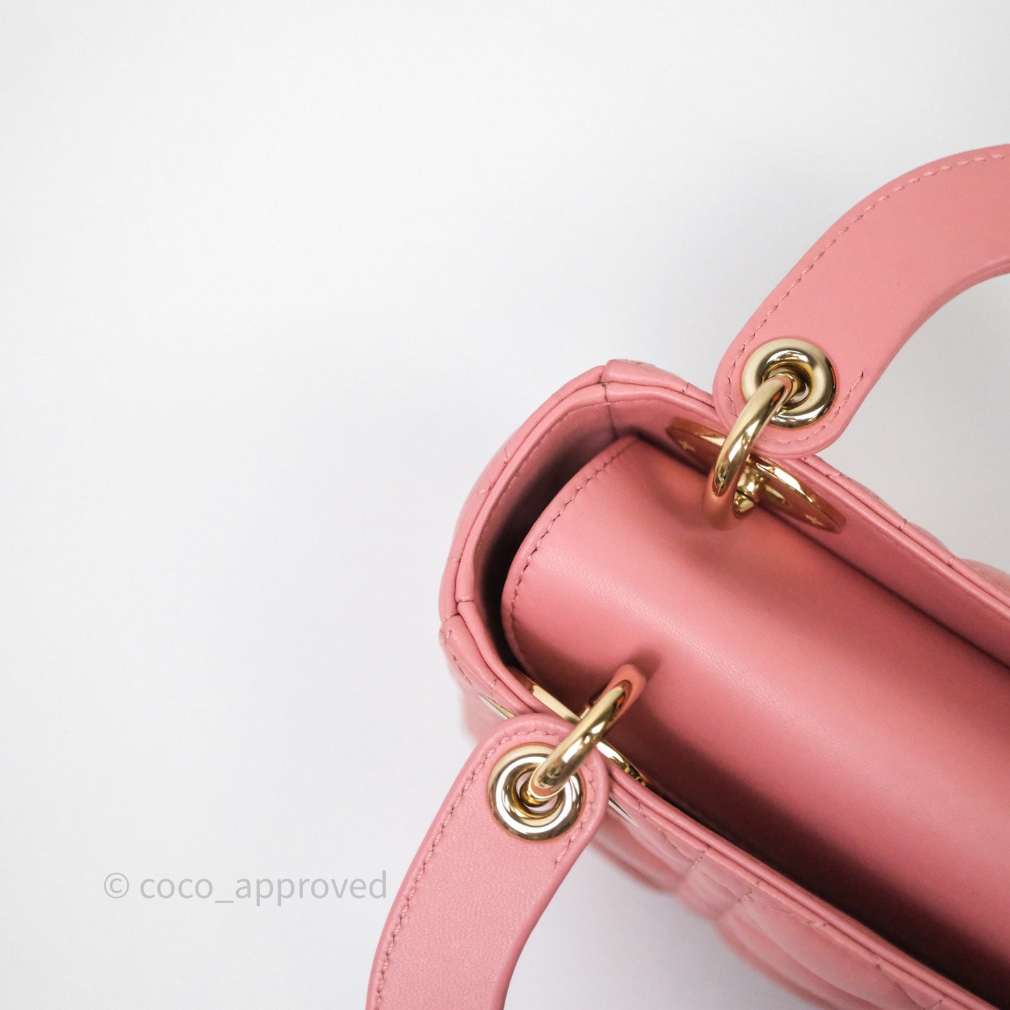Christian Dior Mini Lady Dior My ABCDior Bag Pink Cannage Lambskin Gold Haardware