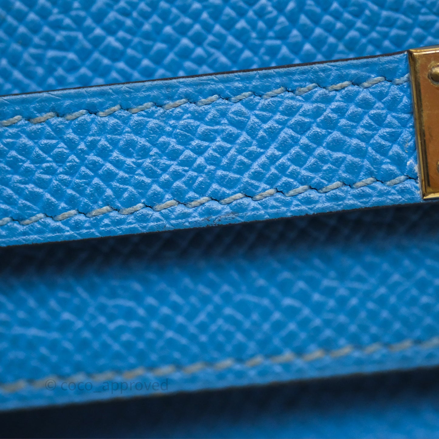 Hermès Kelly Depliant Wallet Blue Epsom Gold Hardware