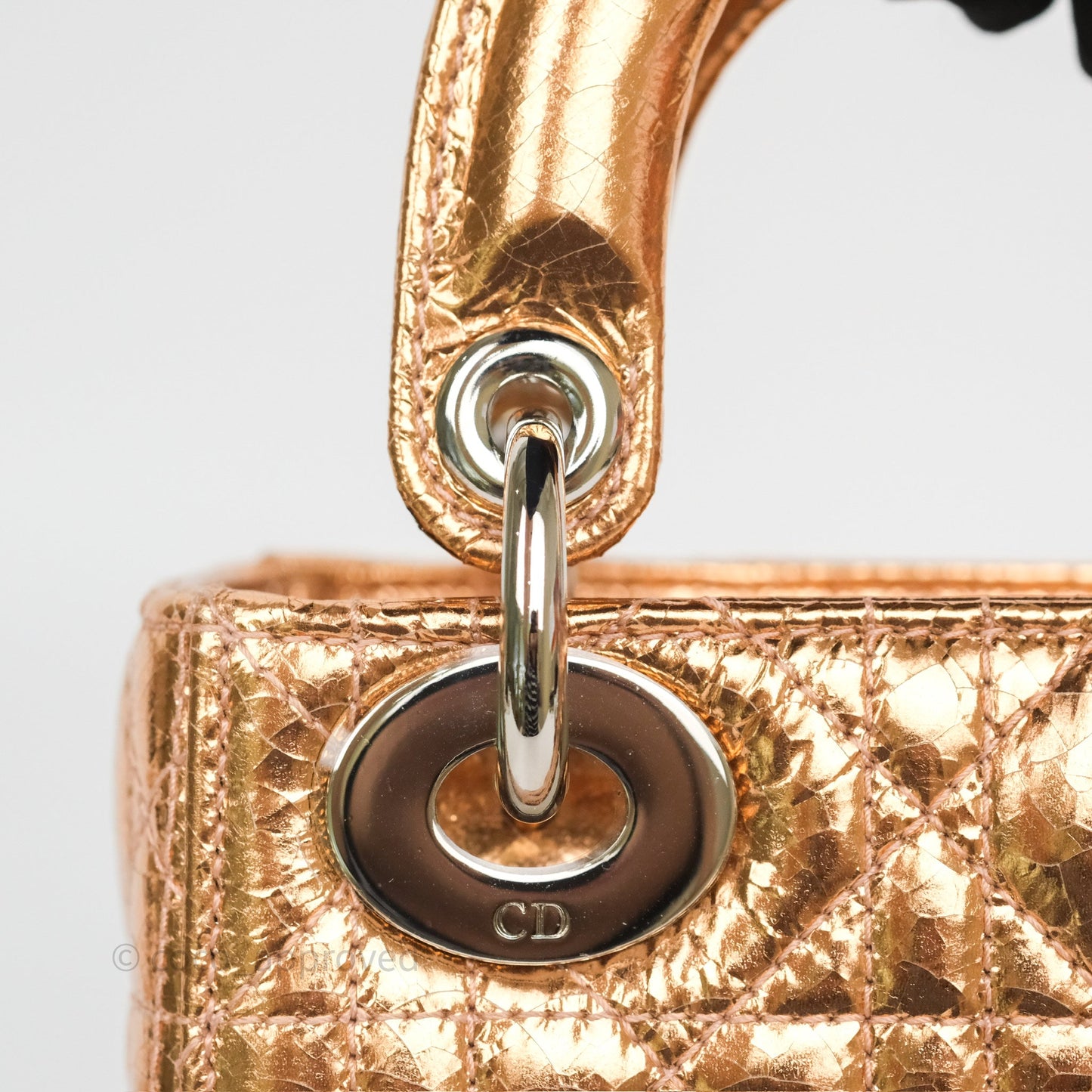 Christian Dior Mini Lady Dior Metallic Copper Cannage Silver Hardware