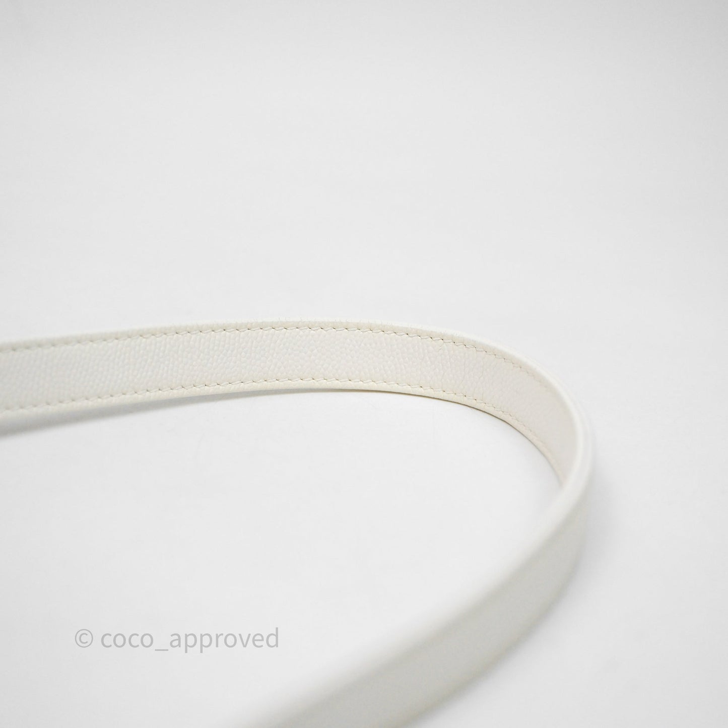 Chanel Bracelet On Chain Small Flap Bag White Caviar Aged Gold Hardware