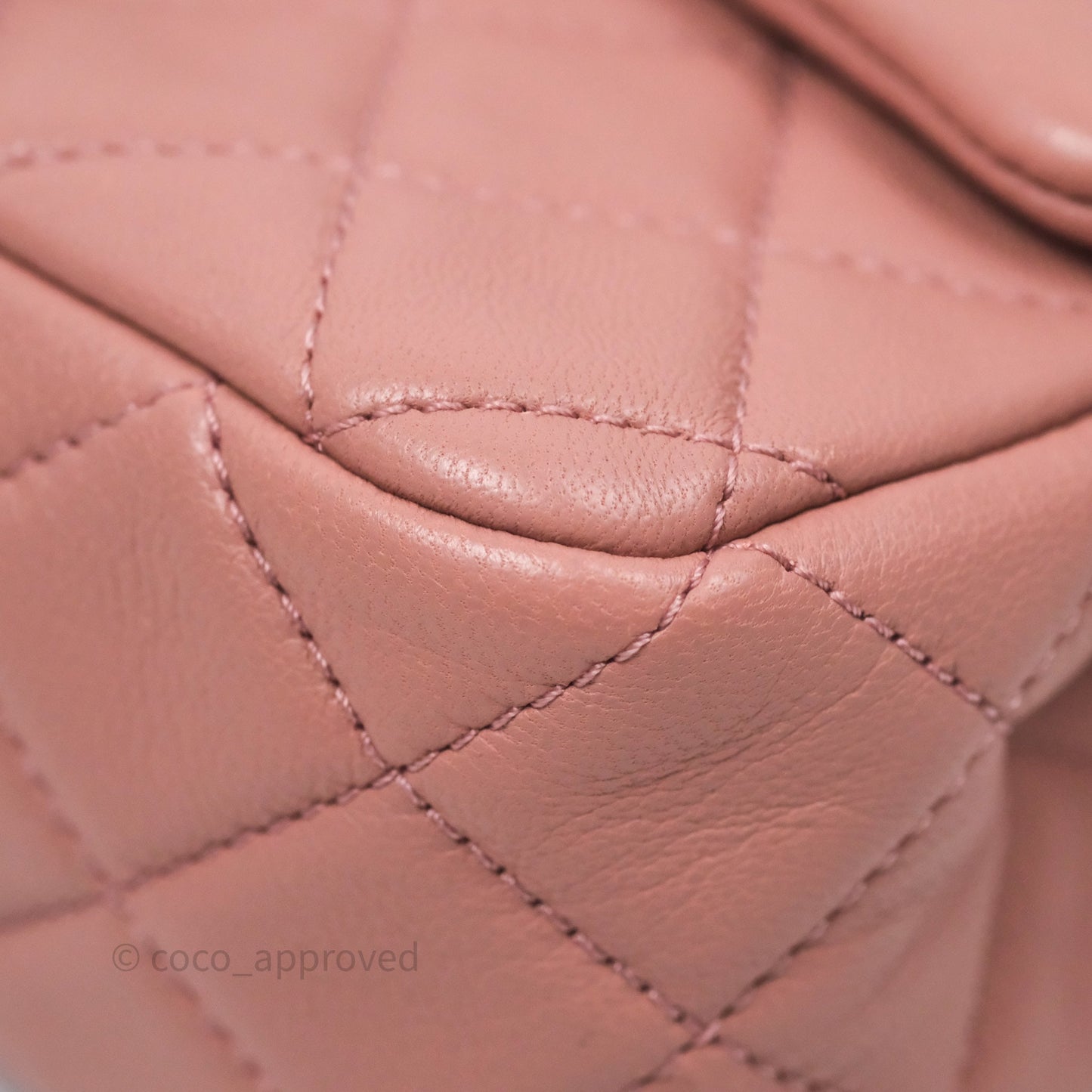 Chanel Mini Rectangular Pearl Crush Dusty Pink Lambskin Aged Gold Hardware