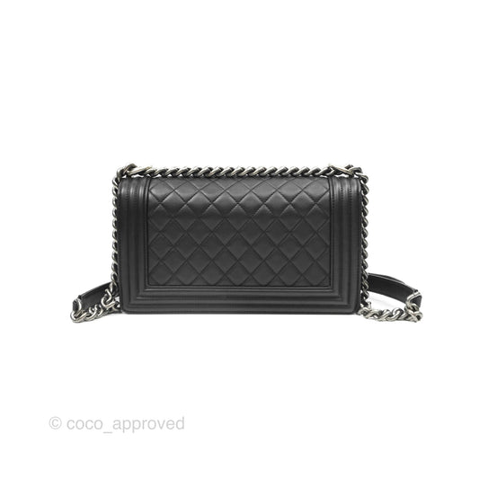 Chanel Medium Boy Quilted Black Lambskin Ruthenium Hardware