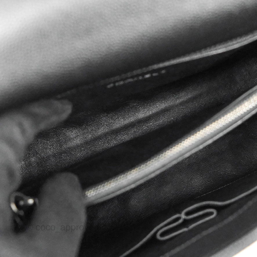 Chanel Medium Coco Handle Quilted Black Caviar Lizard Handle Ruthenium Hardware