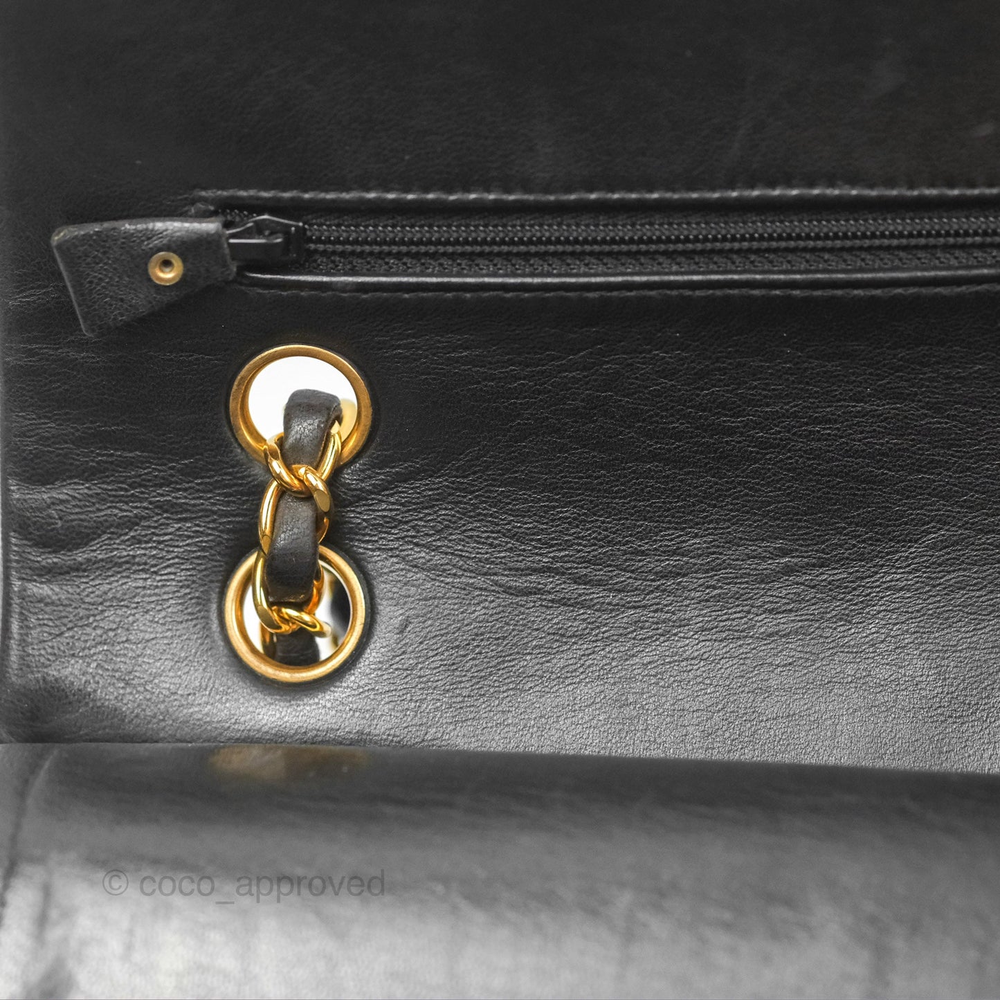 Chanel Vintage Classic Medium Flap Black Lambskin 24K Gold Hardware