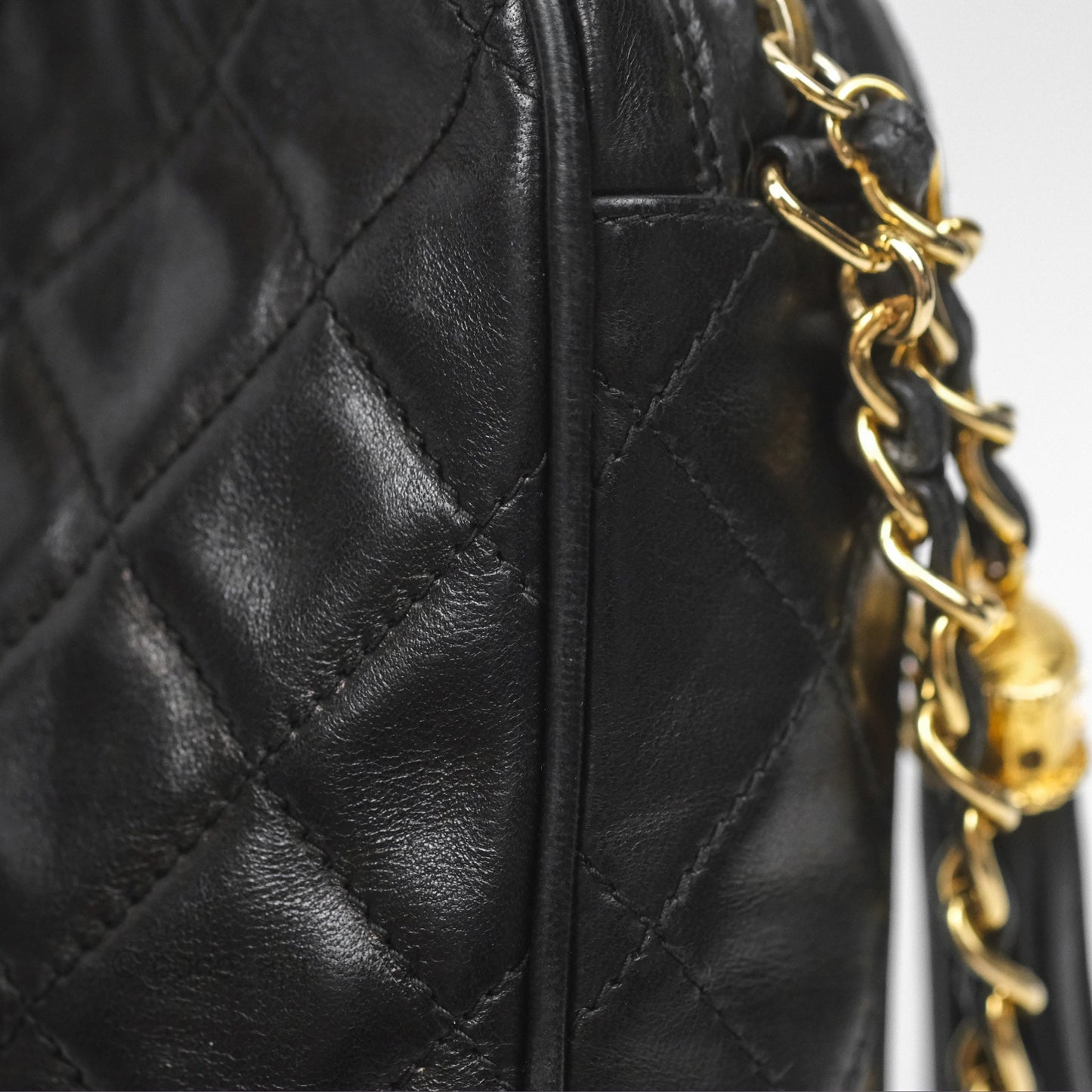 Chanel Vintage Camera Bag Black Lambskin Gold Hardware