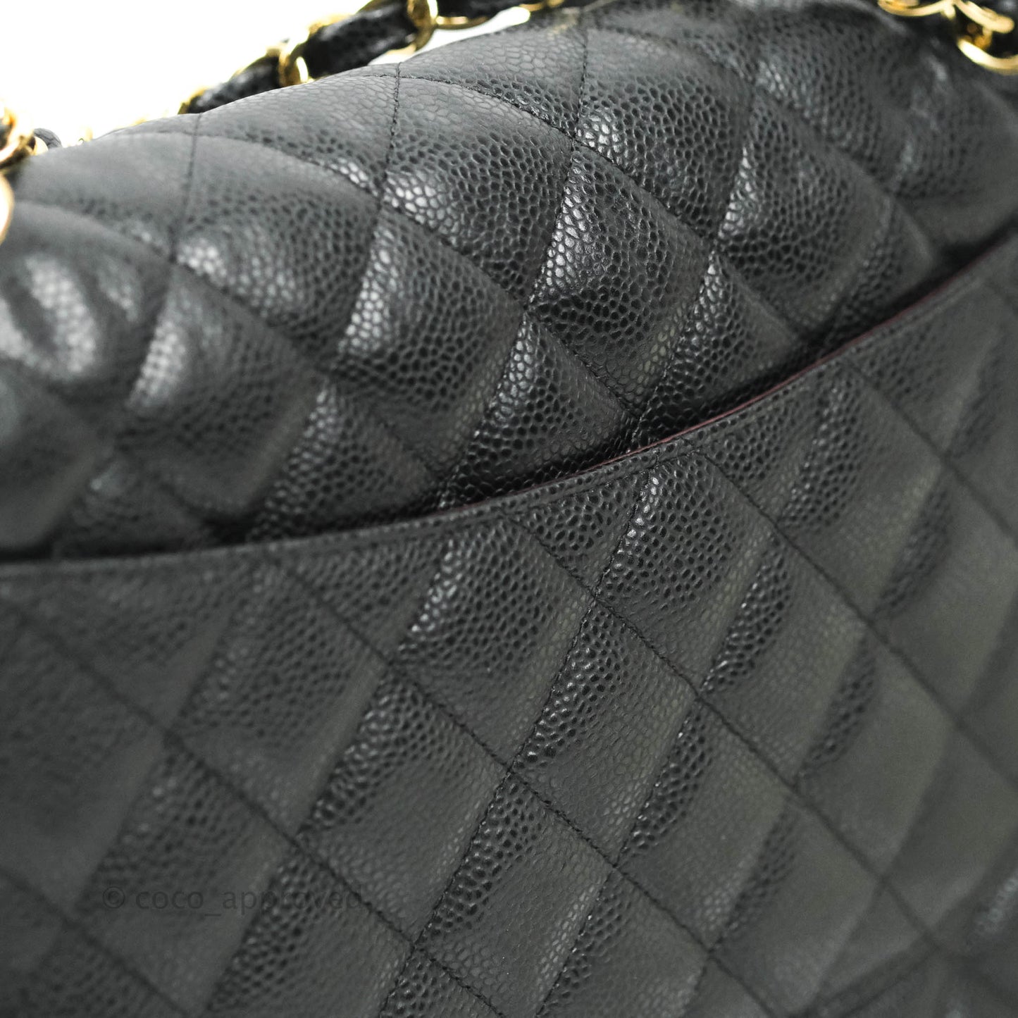 Chanel Jumbo Double Flap Black Caviar Gold Hardware⁣⁣