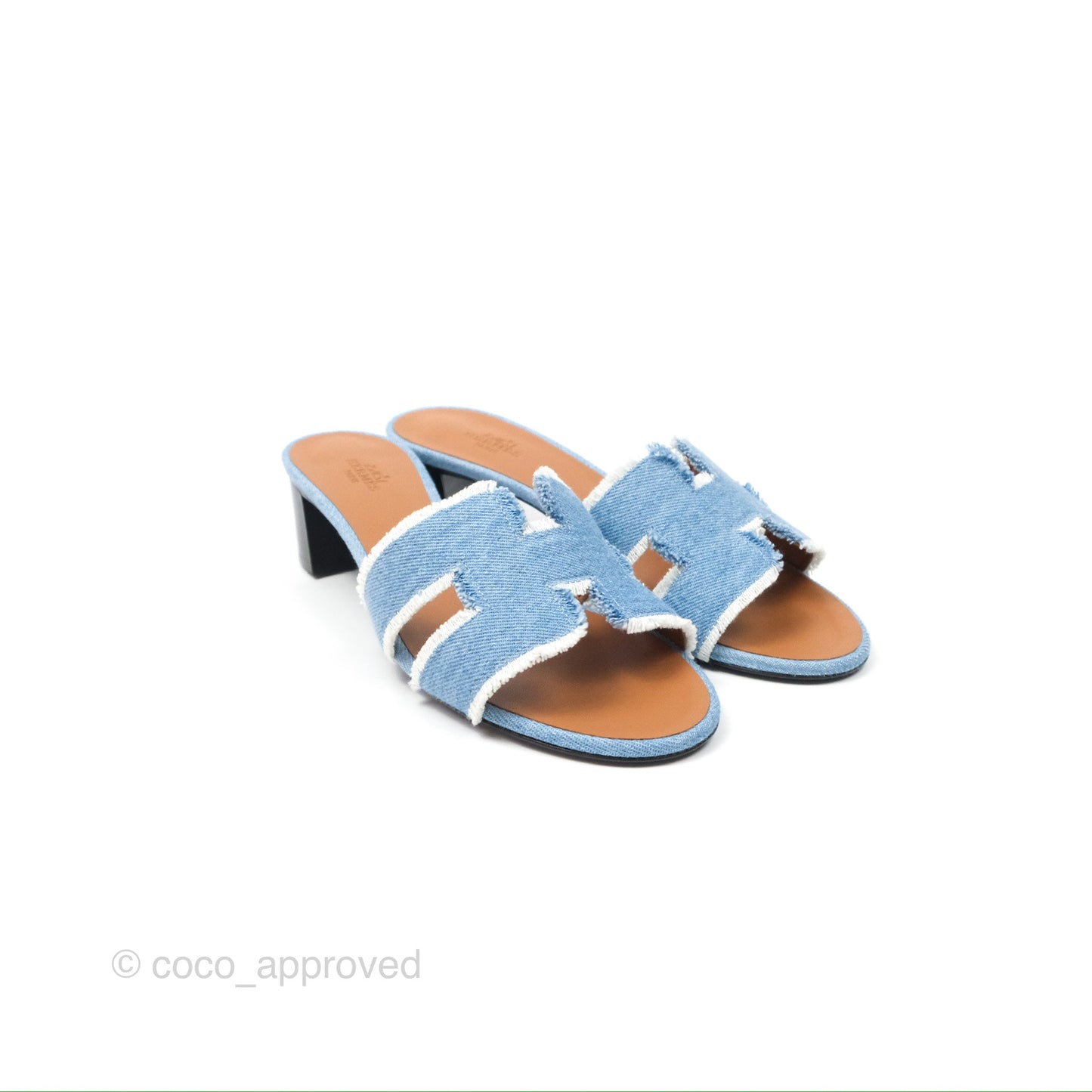 Hermès Oasis Denim Bleu Clair Sandals Size 38.5