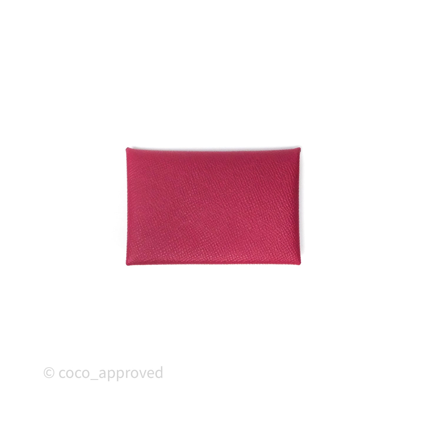 Hermès Calvi Card Holder Rouge Epsom Palladium Hardware