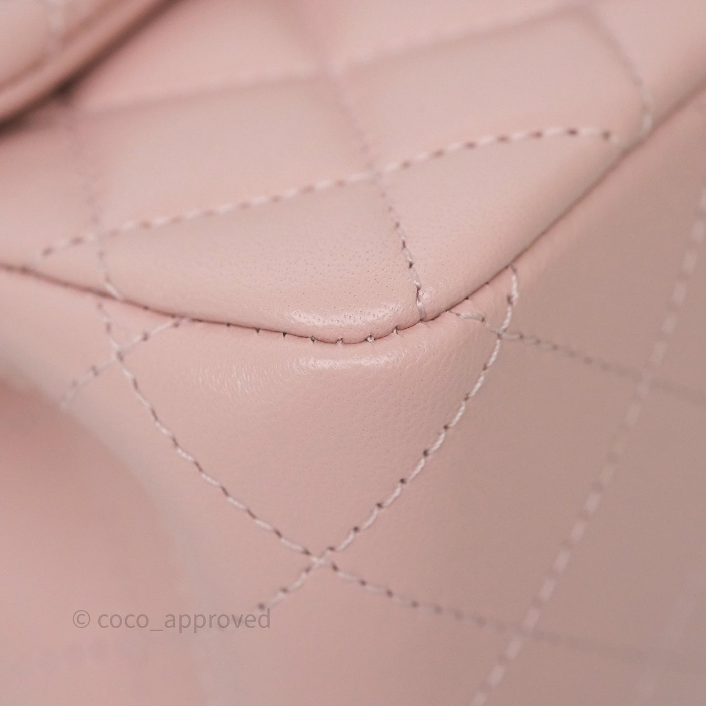 Chanel Pearl Crush Mini Square Quilted Light Pink Lambskin Aged Gold Hardware