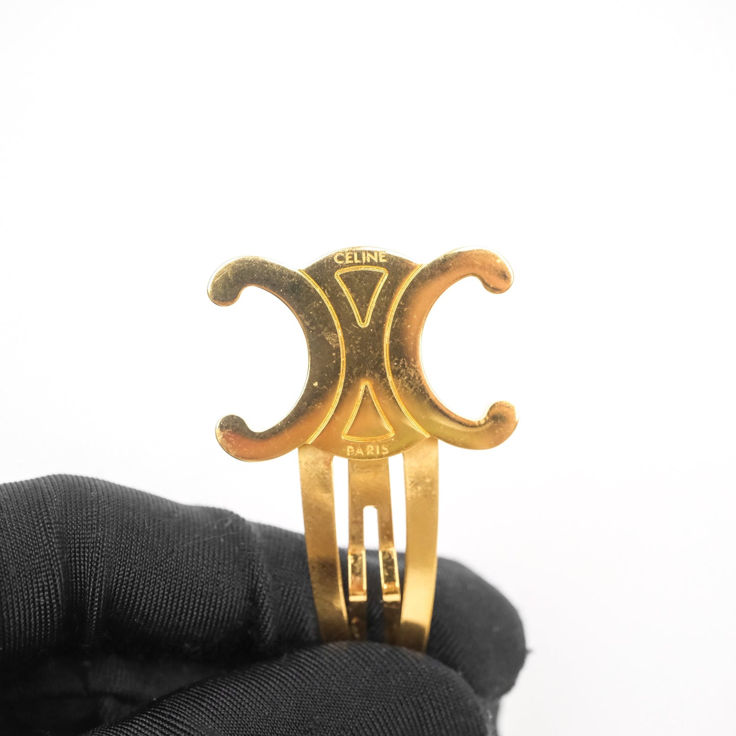 Celine Set of 2 Snap Hair Clips Gold Tone