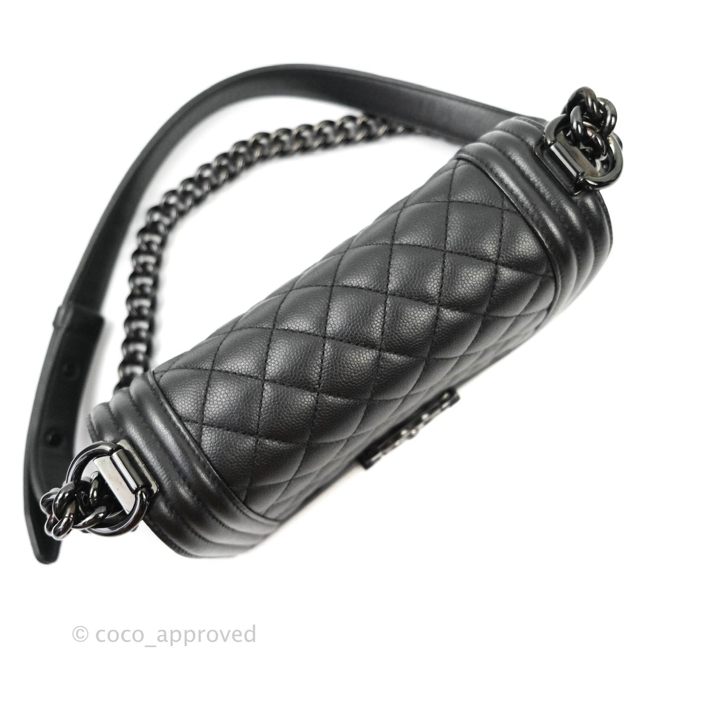 Chanel Quilted So Black Small Boy Caviar