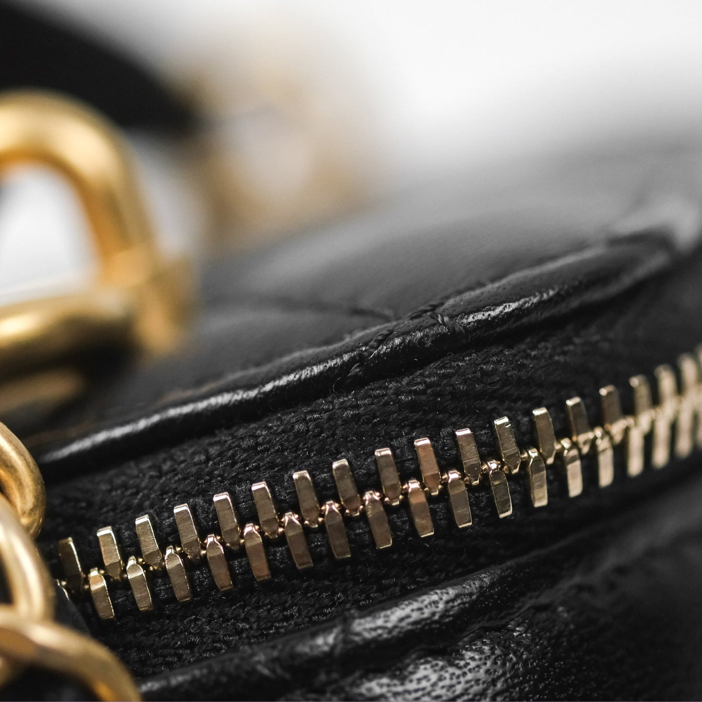 Chanel Mini Top Handle Vanity With Chain Black Lambskin Aged Gold Hardware