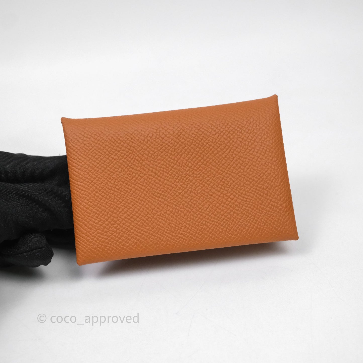 Hermès Calvi Card Holder Gold Epsom