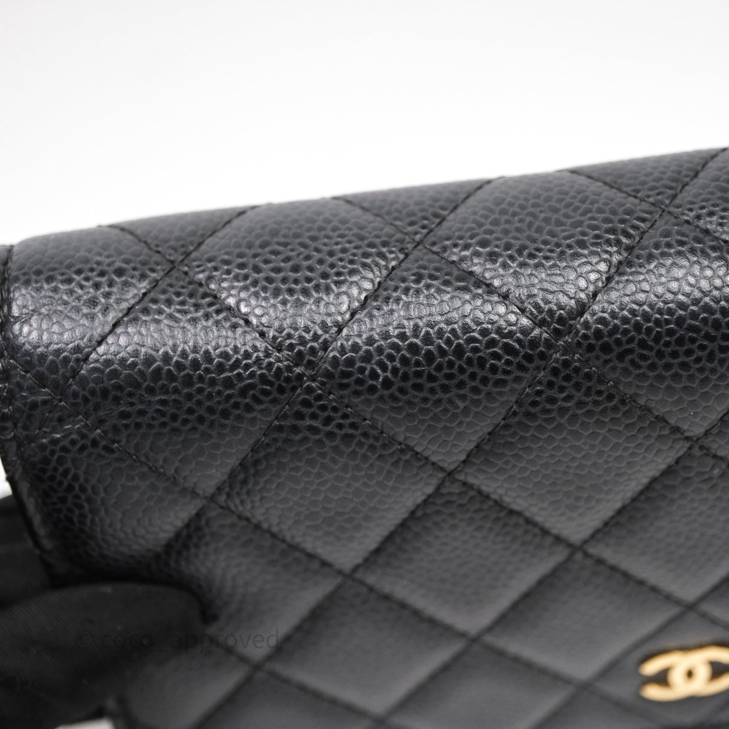 Chanel Classic Wallet On Chain WOC Quilted Black Caviar Gold Hardware