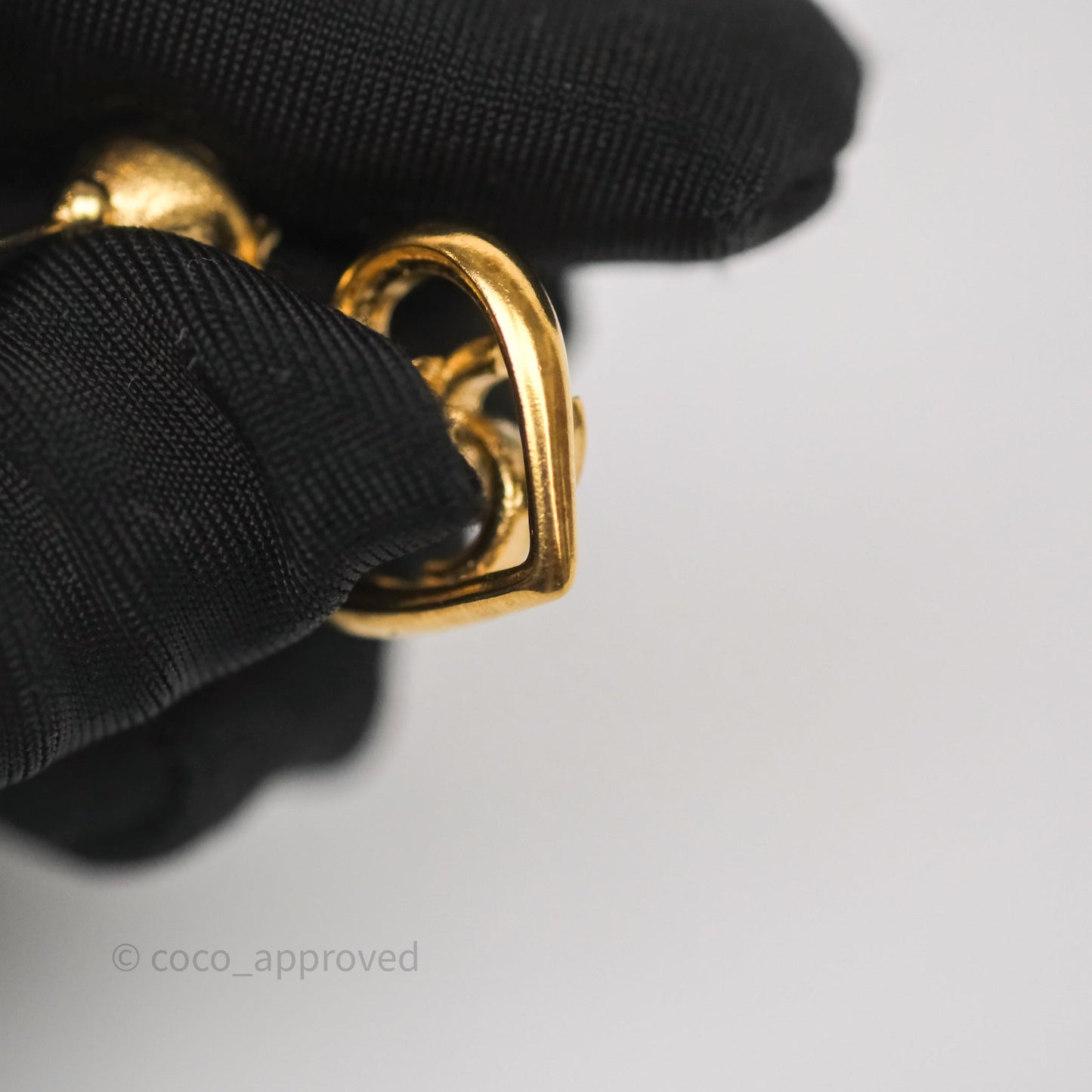 Chanel Oval Blue Resin Heart CC Drop Earrings Gold Tone 23C