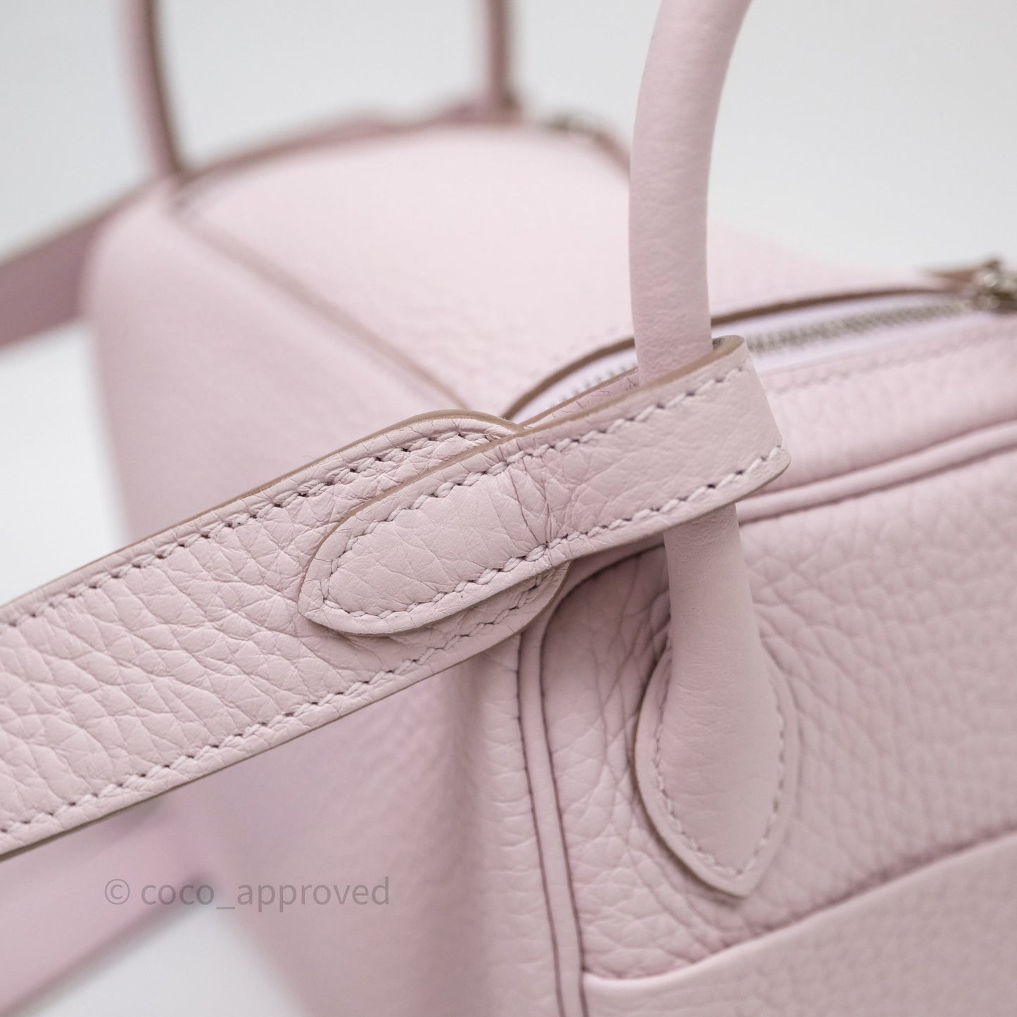 Hermès Mini Lindy 20 Mauve Pâle 09 Clemence Palladium Hardware