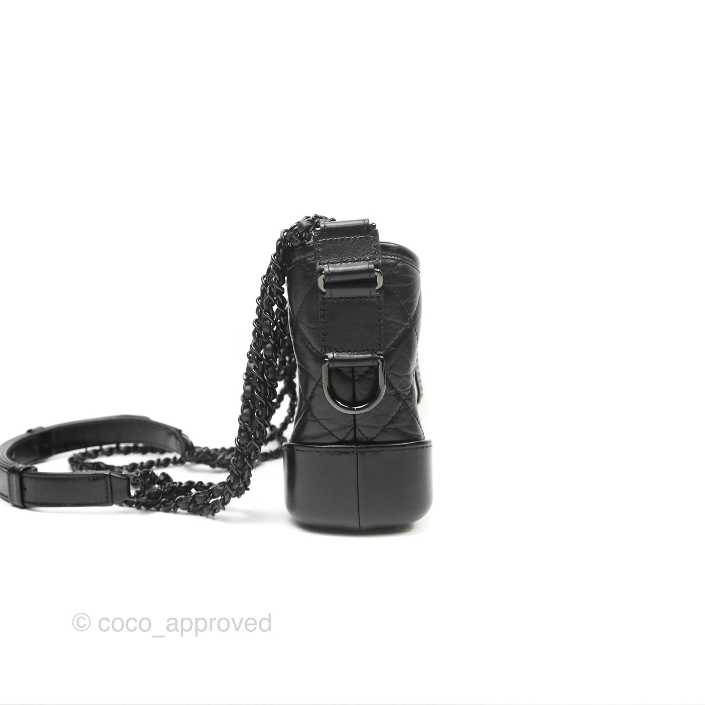 Chanel Small Gabrielle Hobo Quilted So Black Aged Calfskin