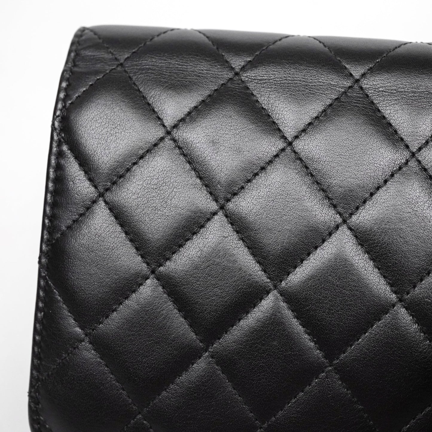 Chanel Cambon Line Wallet On Chain Black Lambskin Bag Silver Hardware
