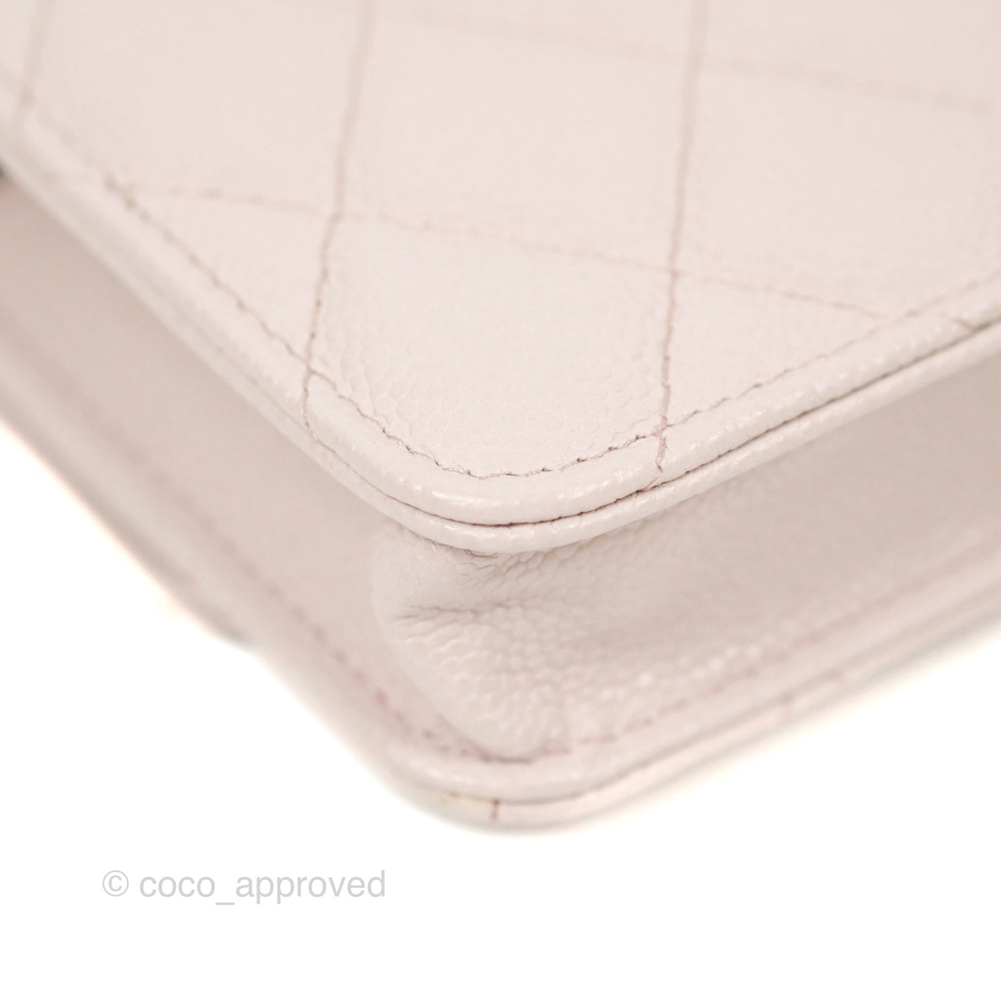Chanel Miss Coco Clutch With Chain Quilted Lilac Pink Caviar Gold Hardware