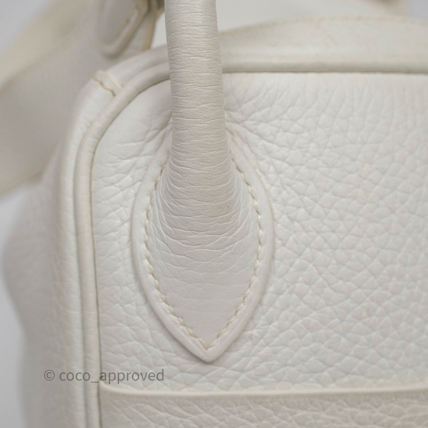 Hermès Lindy 30 White Clemence Palladium Hardware
