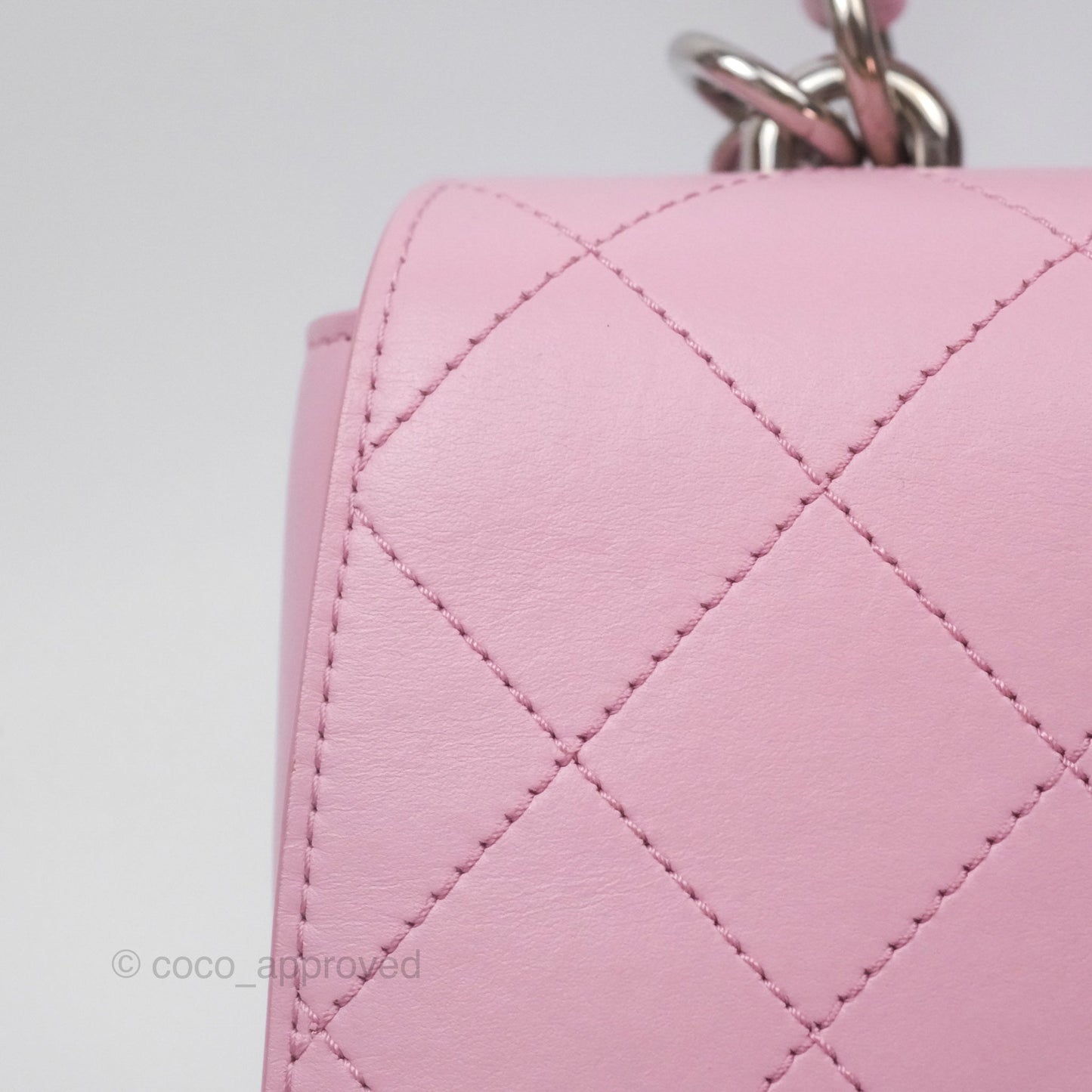 Chanel Stitched Ring My Bag Flap Crossbody Pink Calfskin Silver Hardware