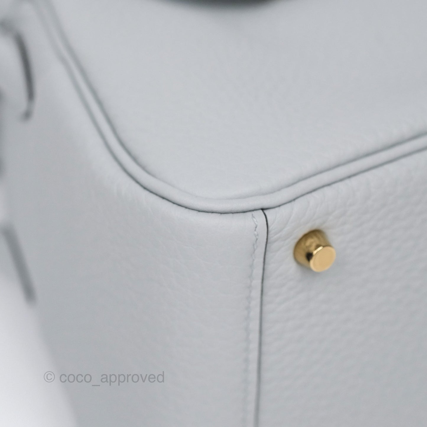 Hermès Mini Lindy 20 Blue Glacier 8U Clemence Gold Hardware