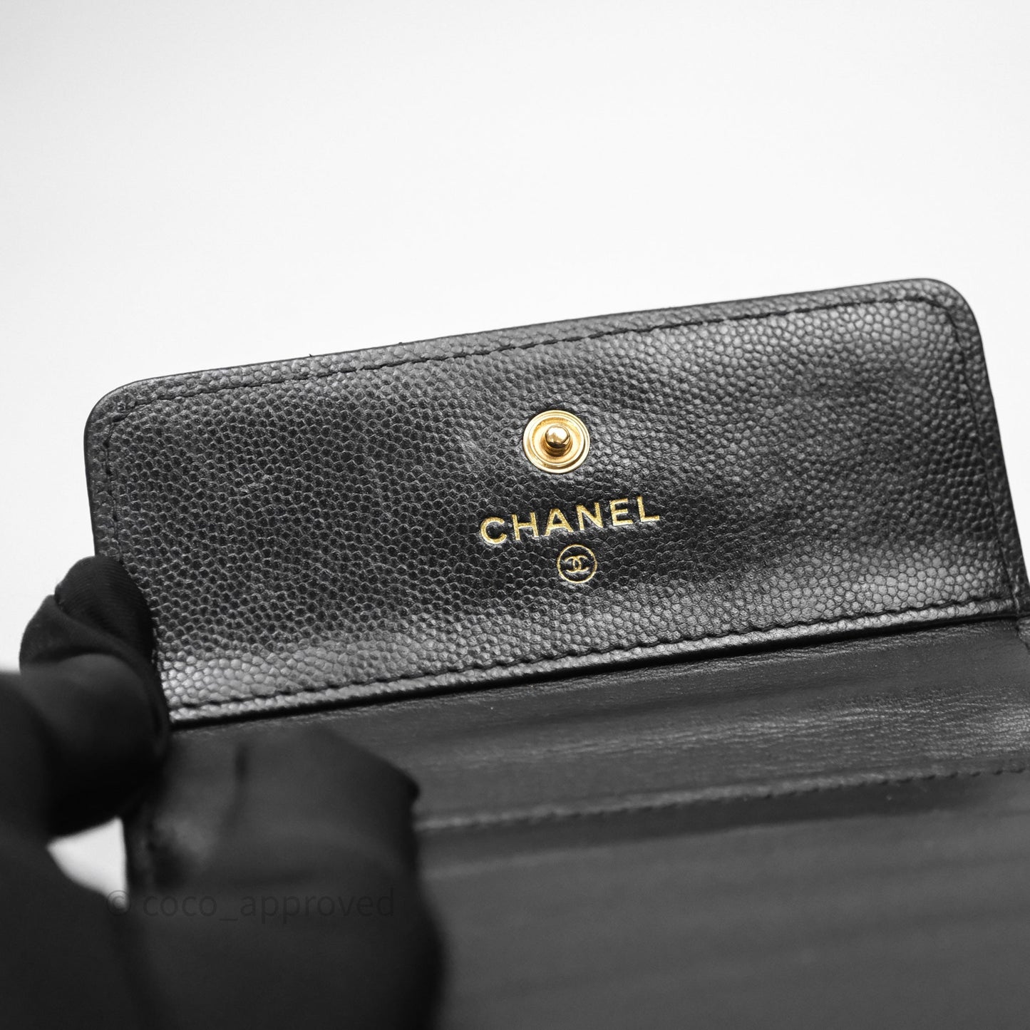 Chanel Small Boy Flap Wallet Black Caviar Gold Hardware