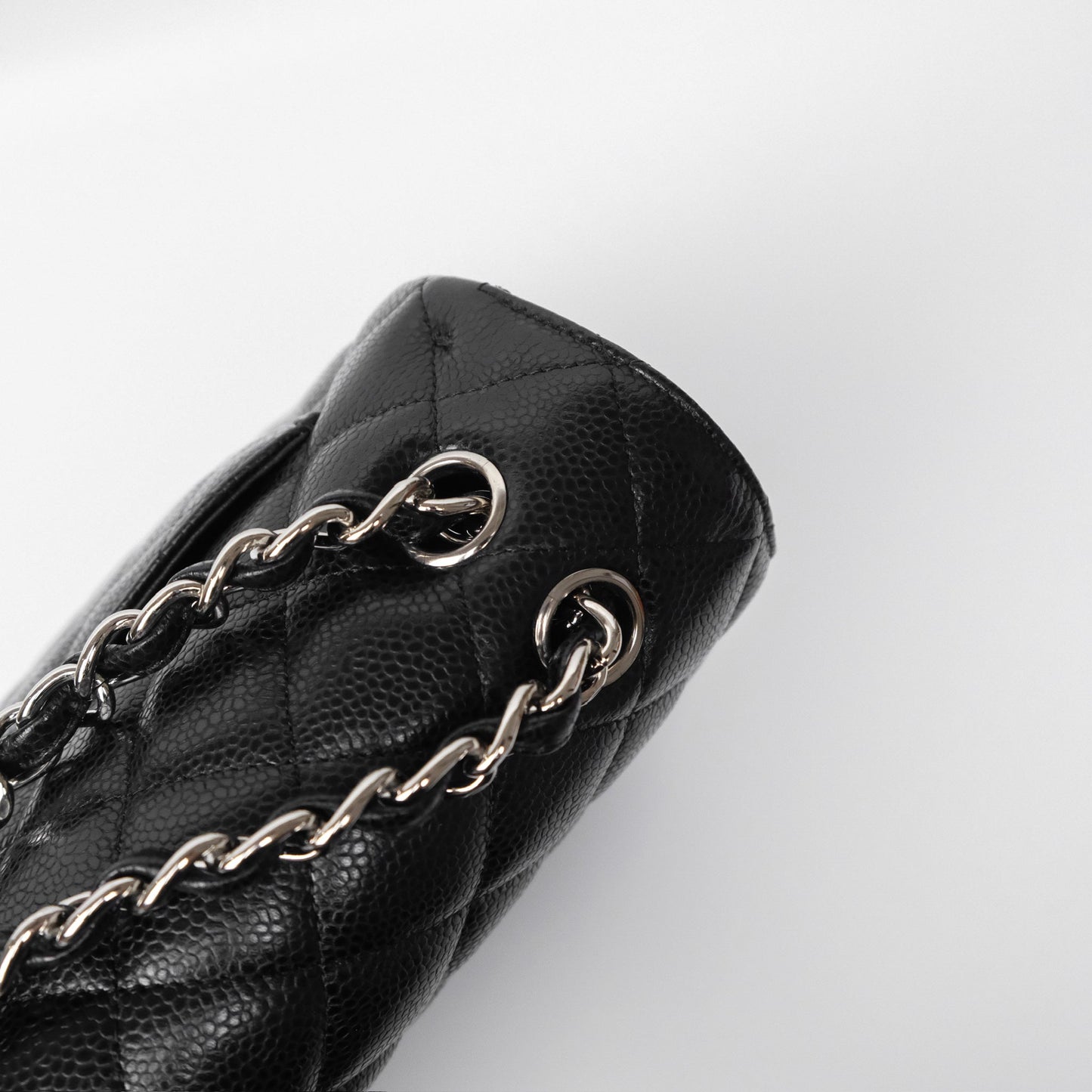 Chanel Maxi Single Flap Quilted Black Caviar Silver Hardware