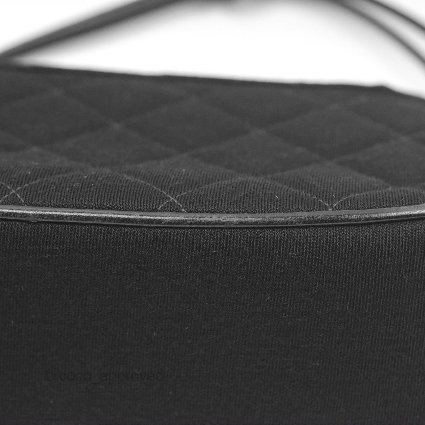 Chanel Vintage Small Quilted Jersey Mademoiselle Top Handle Flap Bag Black