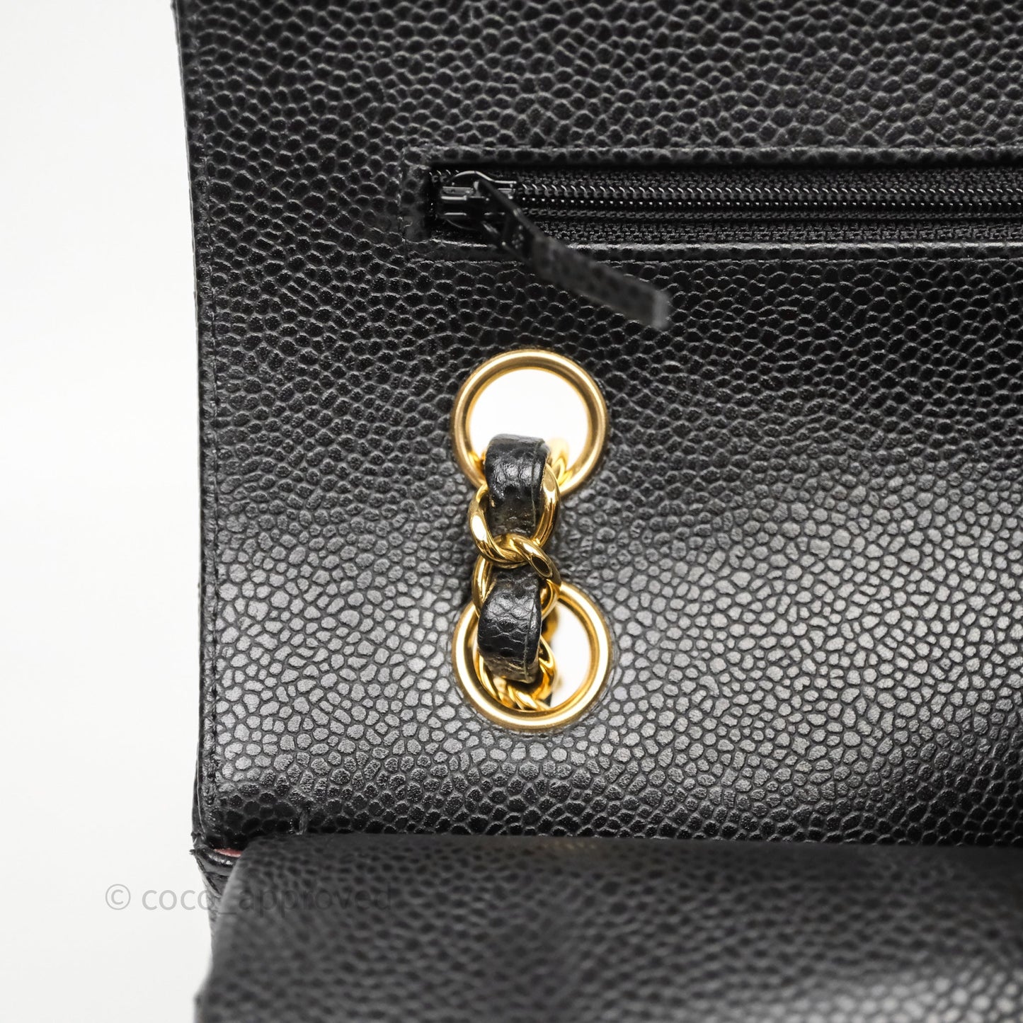 Chanel Classic M/L Medium Flap Quilted Black Caviar Gold Hardware
