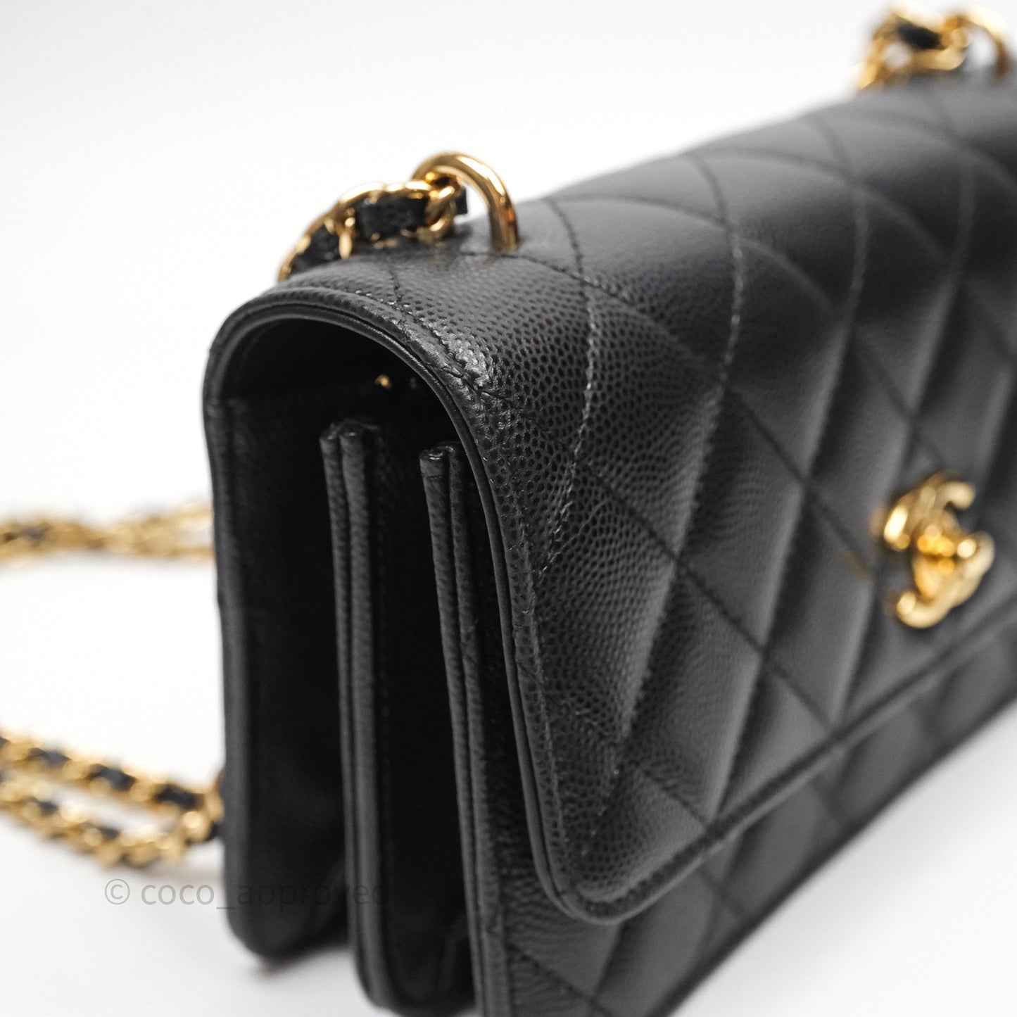 Chanel WOC Bag Charm Black Caviar Gold Hardware