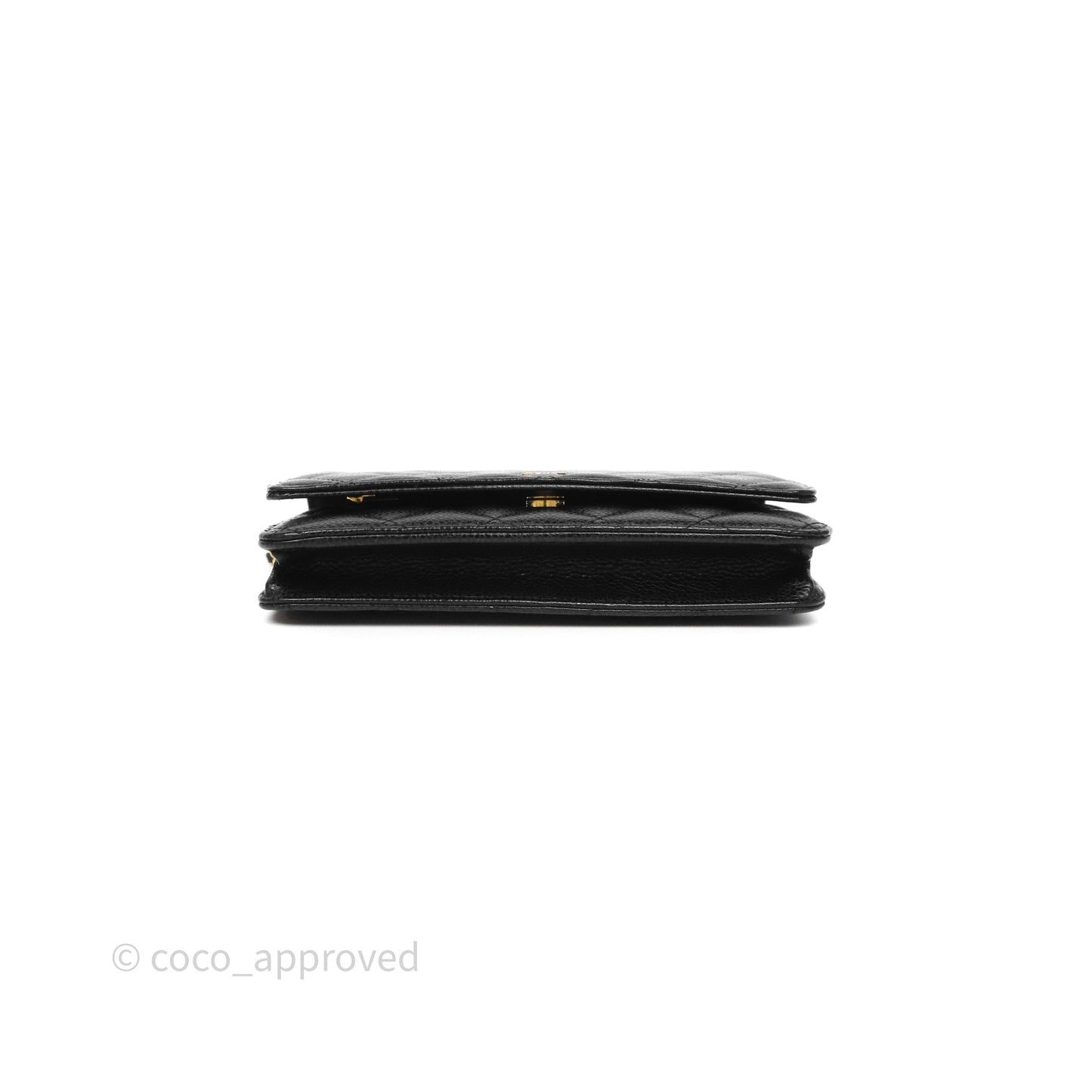 Chanel Classic Wallet On Chain WOC Quilted Black Caviar Gold Hardware