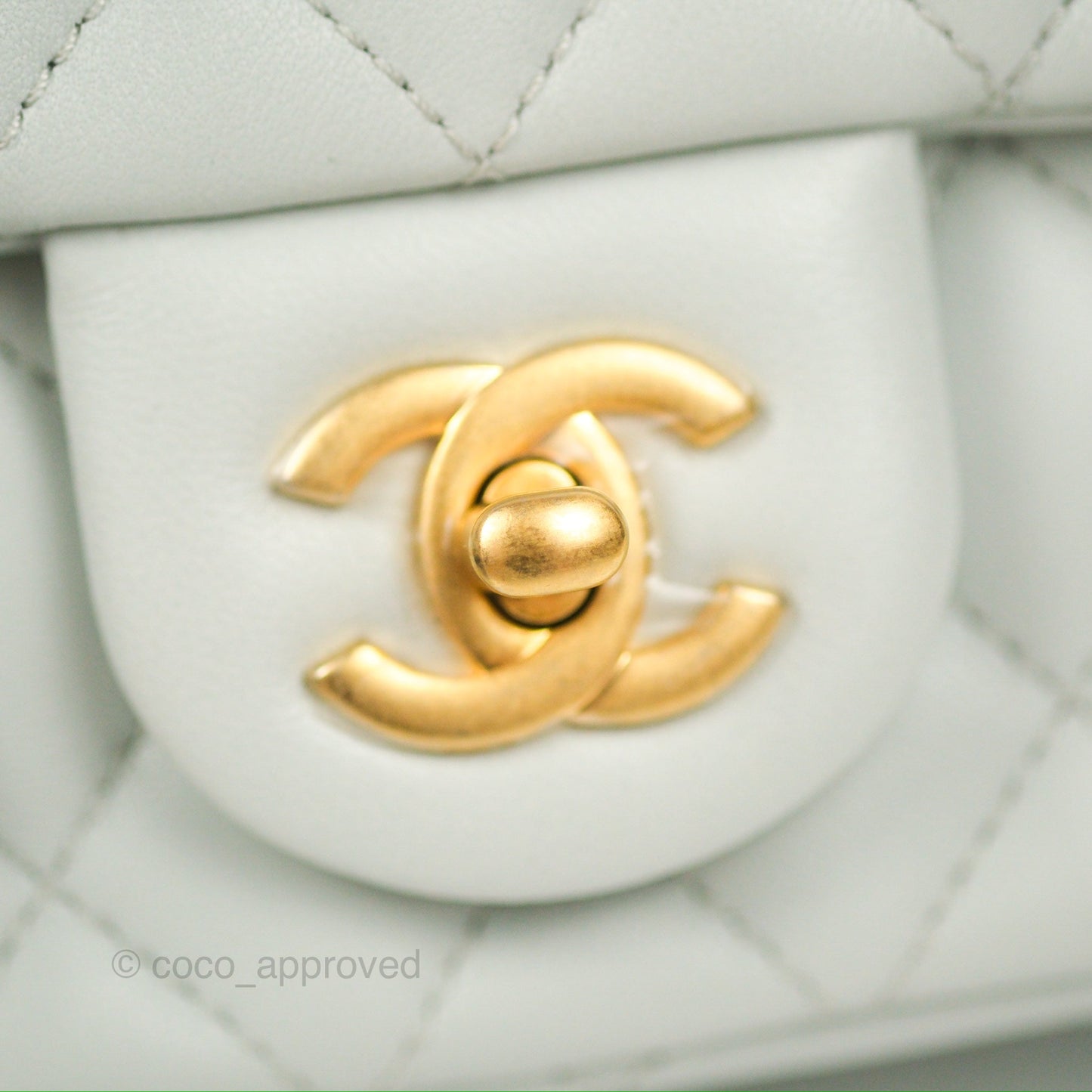 Chanel Quilted Mini Square Flap with Camellia Adjustable Chain Blue Clair Lambskin 23S