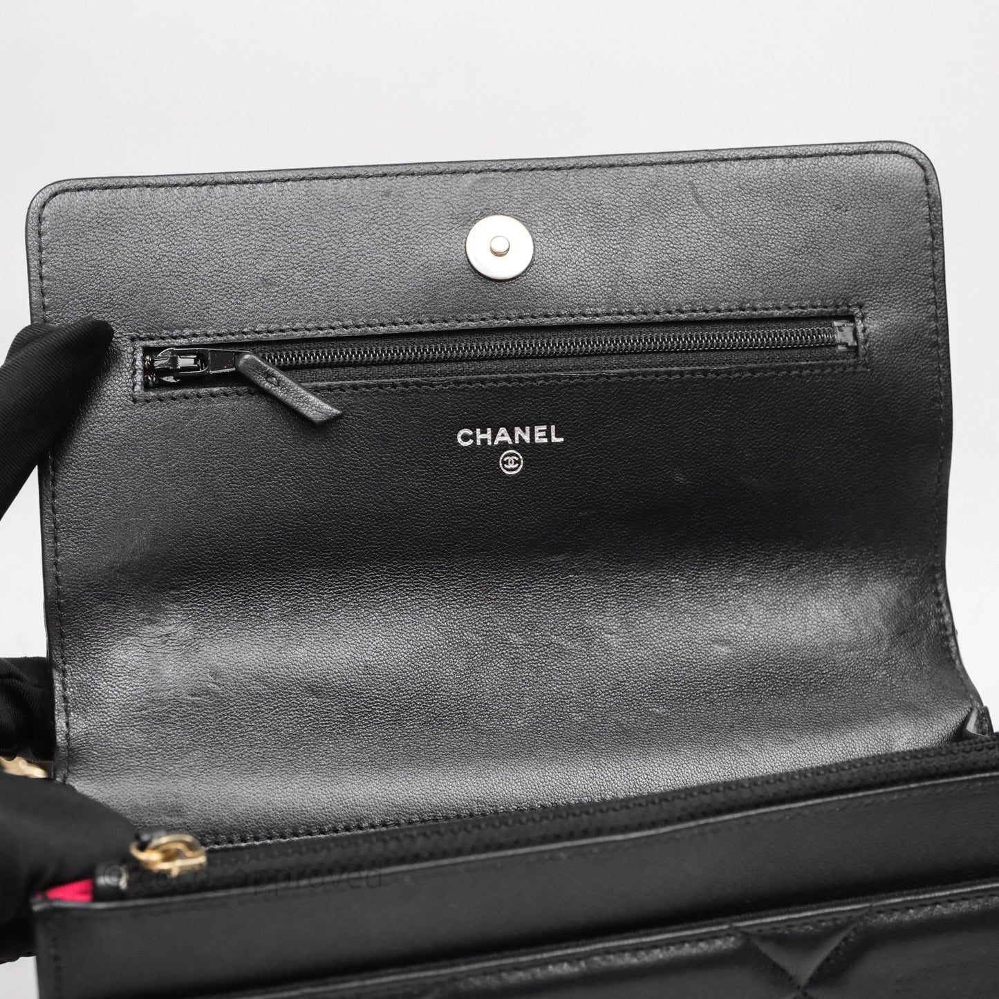 Chanel 19 Wallet on Chain WOC Black Mixed Hardware