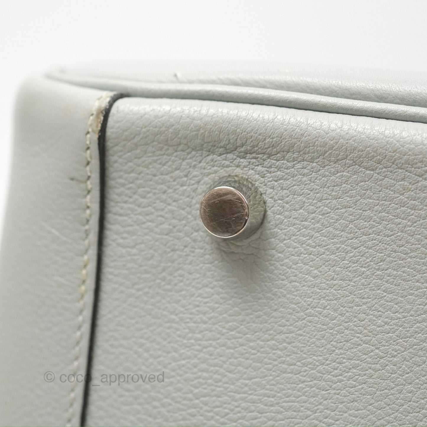 Hermès Lindy 30 Bleu Glacier Evercolor Palladium Hardware