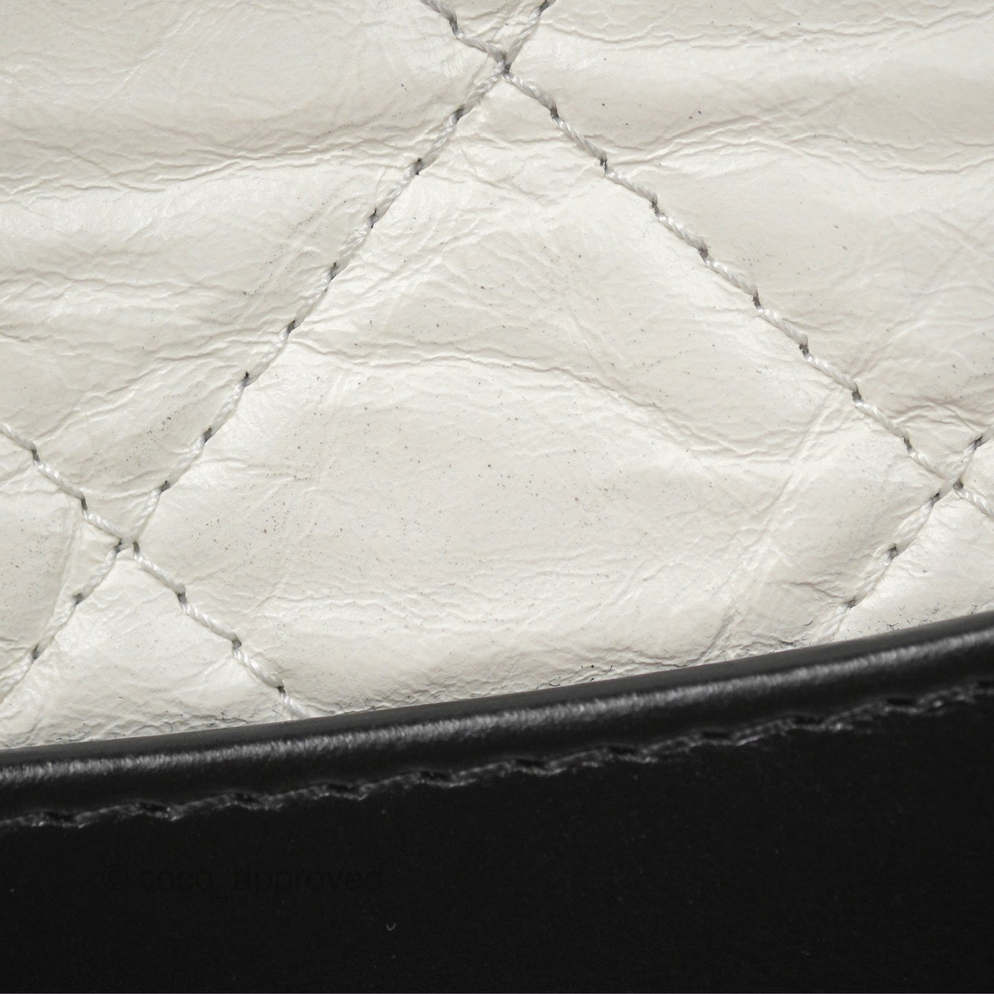 Chanel Small Gabrielle Backpack White Black Aged Calfskin