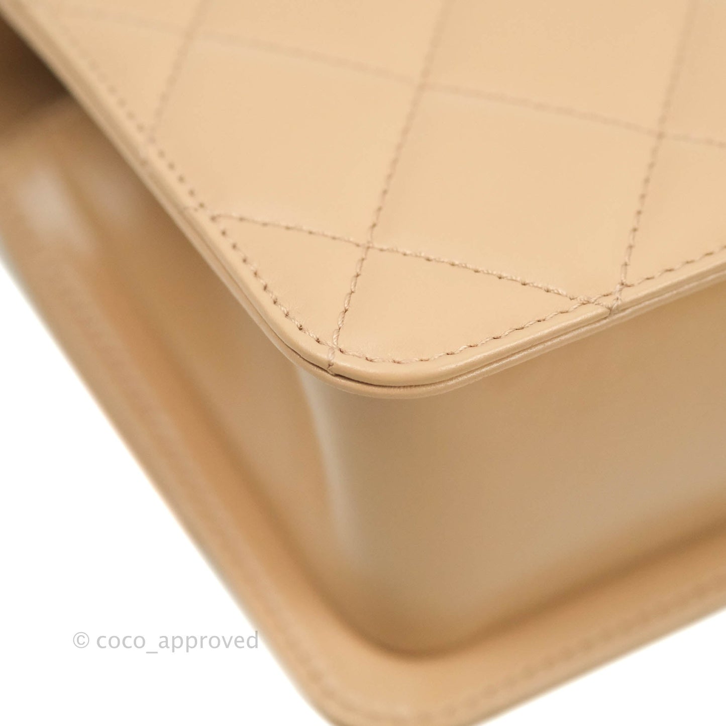 Chanel Quilted Mini Perfect Fit Adjustable Beige Calfskin Gold Hardware 21A