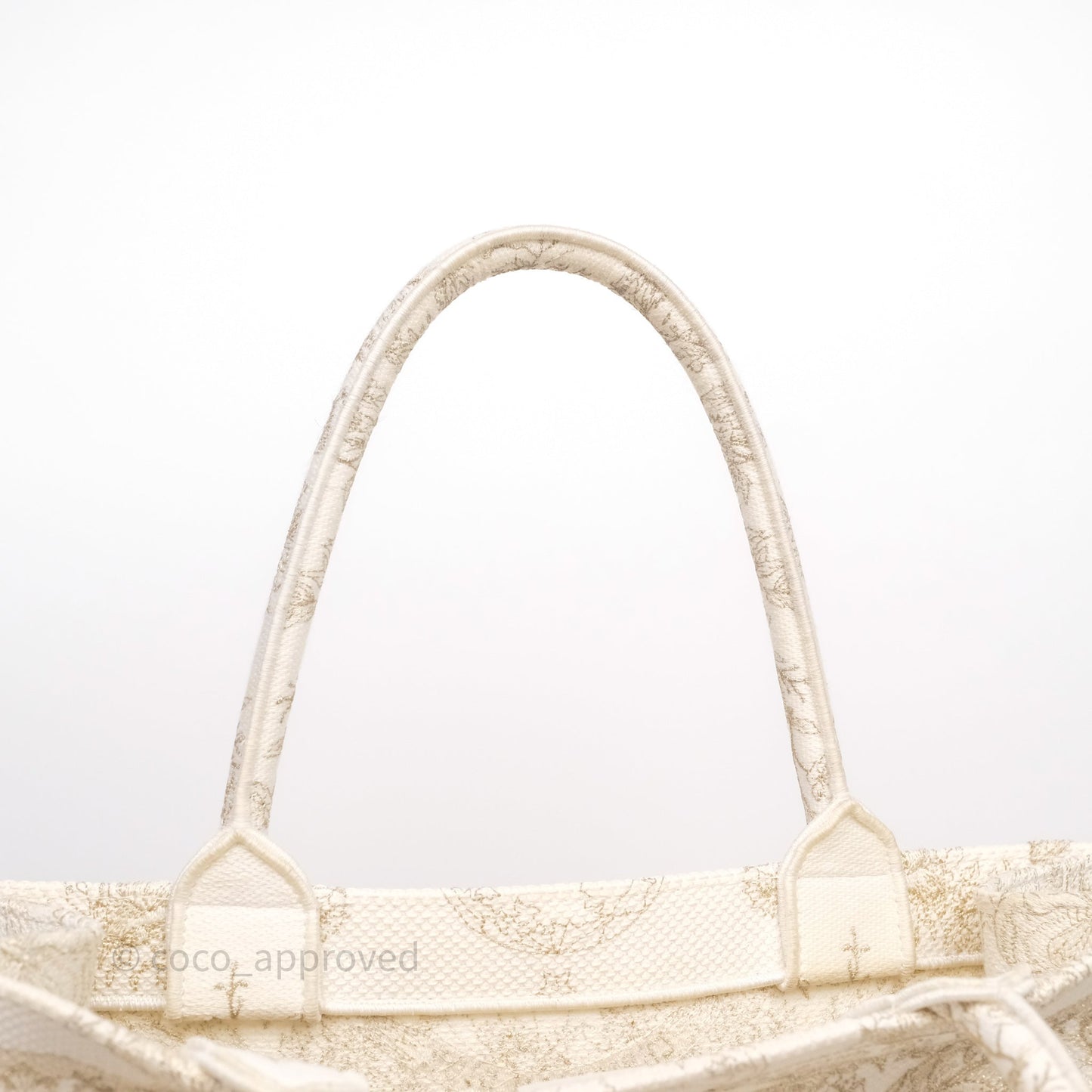 Christian Dior Medium Book Tote Latte Embroidery With Gold-Tone Metallic