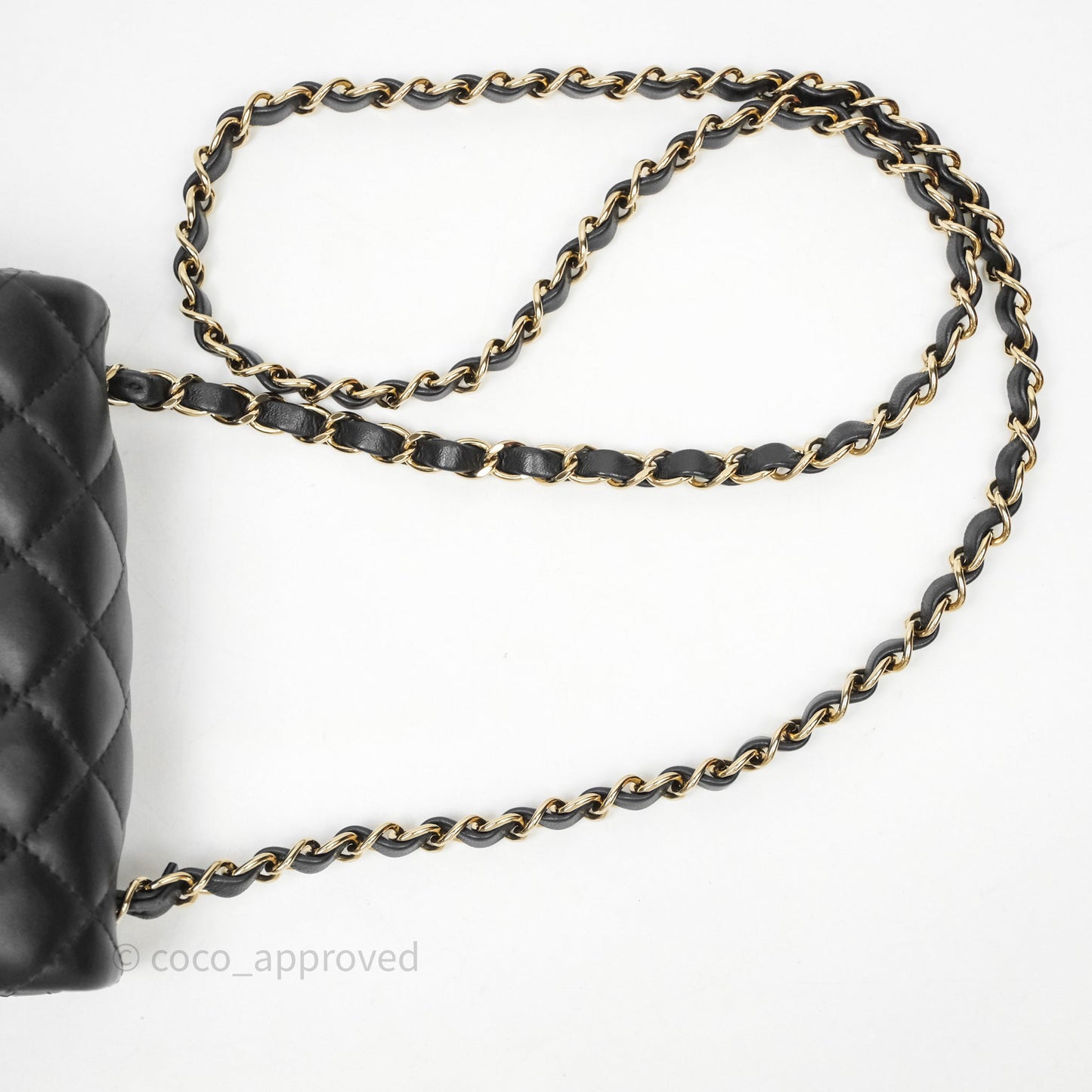 Chanel Mini Square Quilted Black Lambskin Gold Hardware