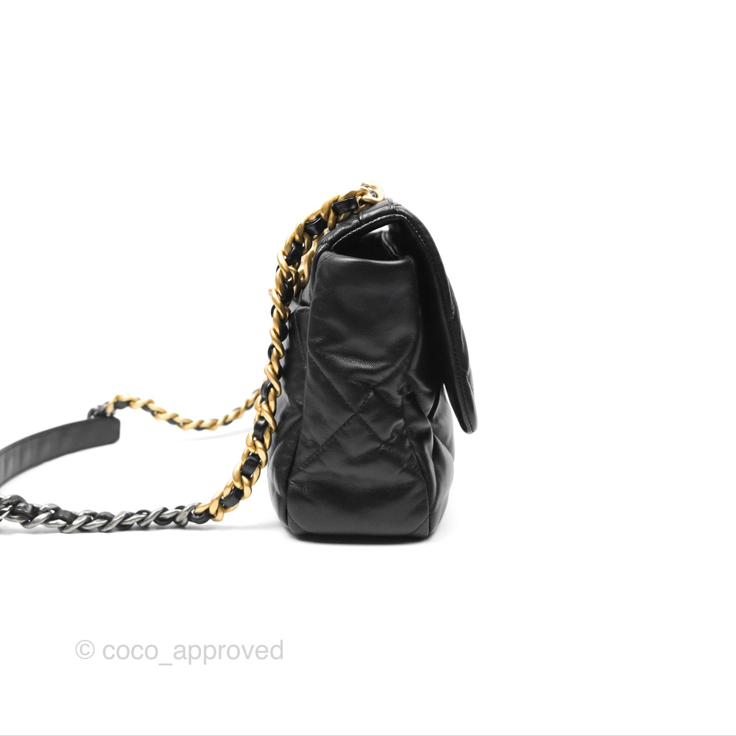 Chanel 19 Medium Black Goatskin Mixed Hardware