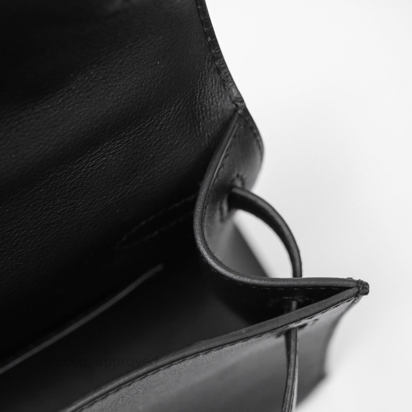 Hermès Kelly Pochette Clutch Black Swift Palladium Hardware